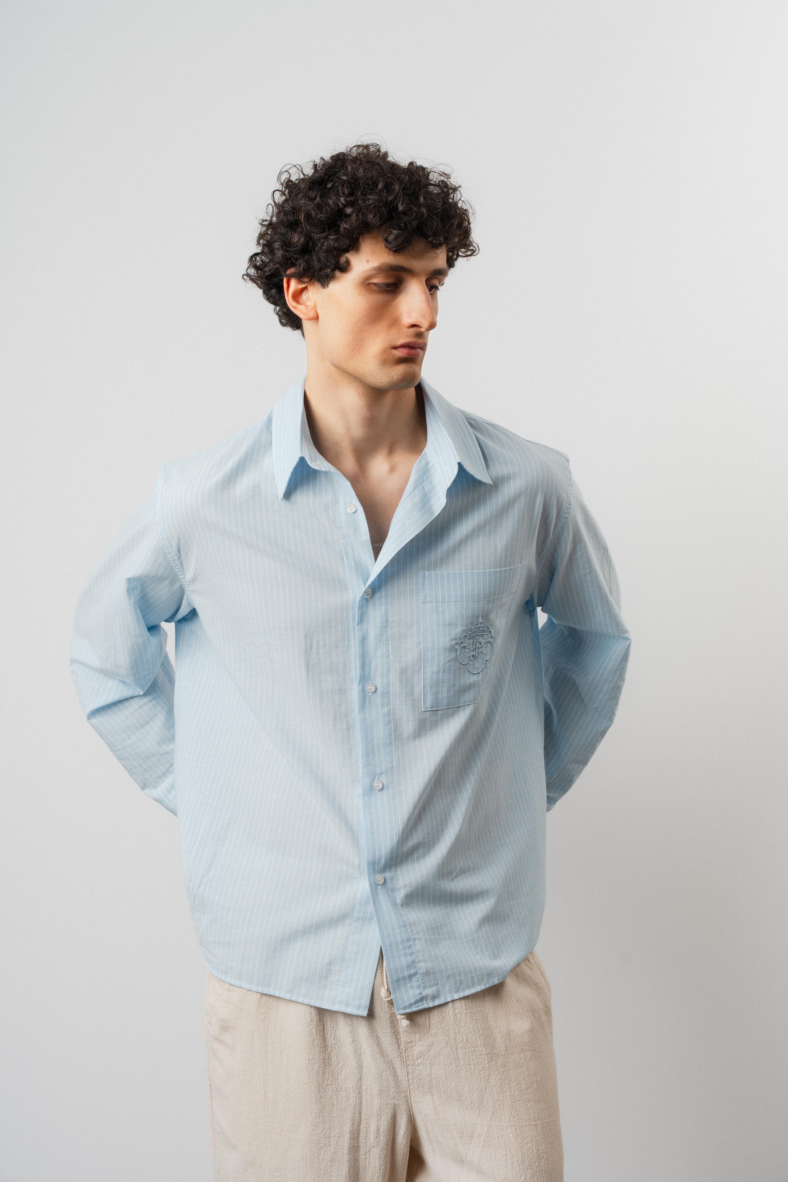 Oversize Box Kesim Cep Nakış Gömlek