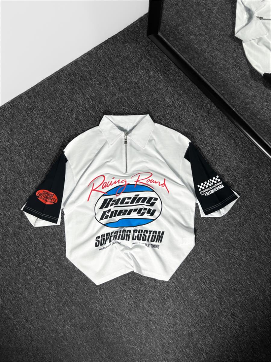 Racing Energy Yarım Zip Polo Yaka Oversize T-shirt