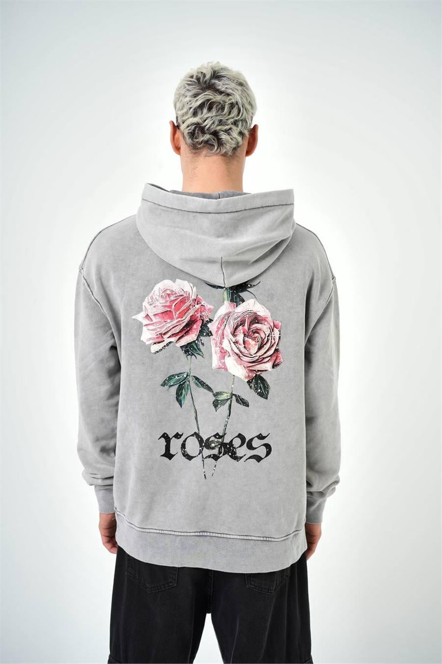 Roses Washed Oversize Hoodie