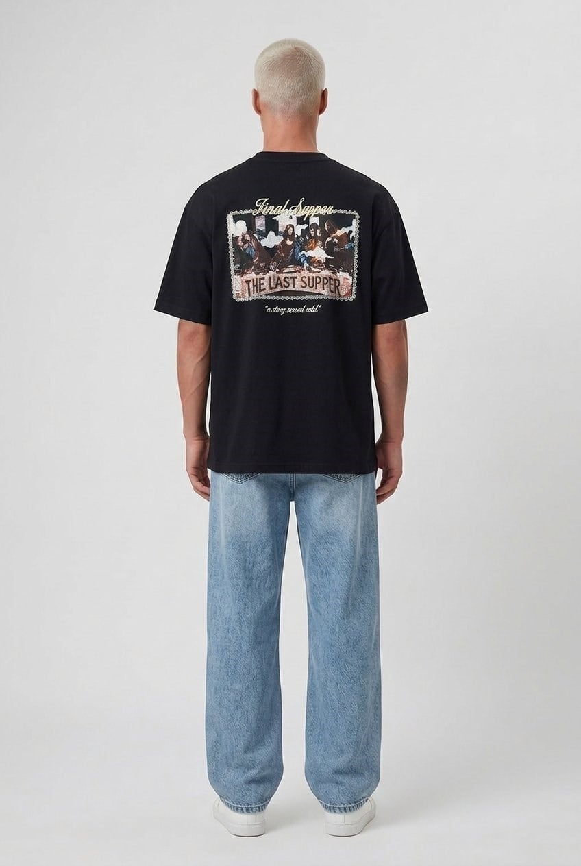 The Last Supper Kadife Penç Oversize Tshirt
