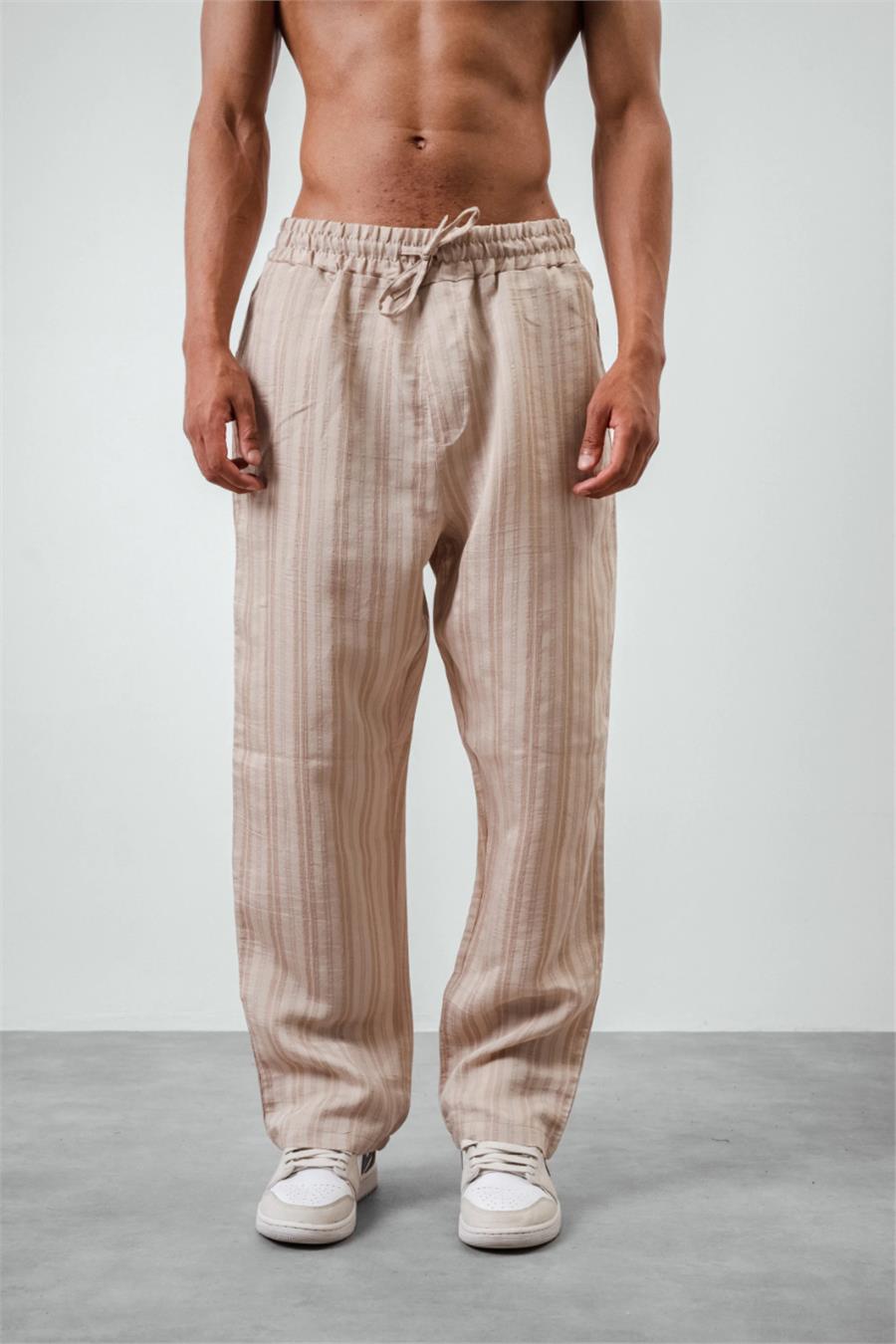 Verona Çizgili Baggy Pantolon
