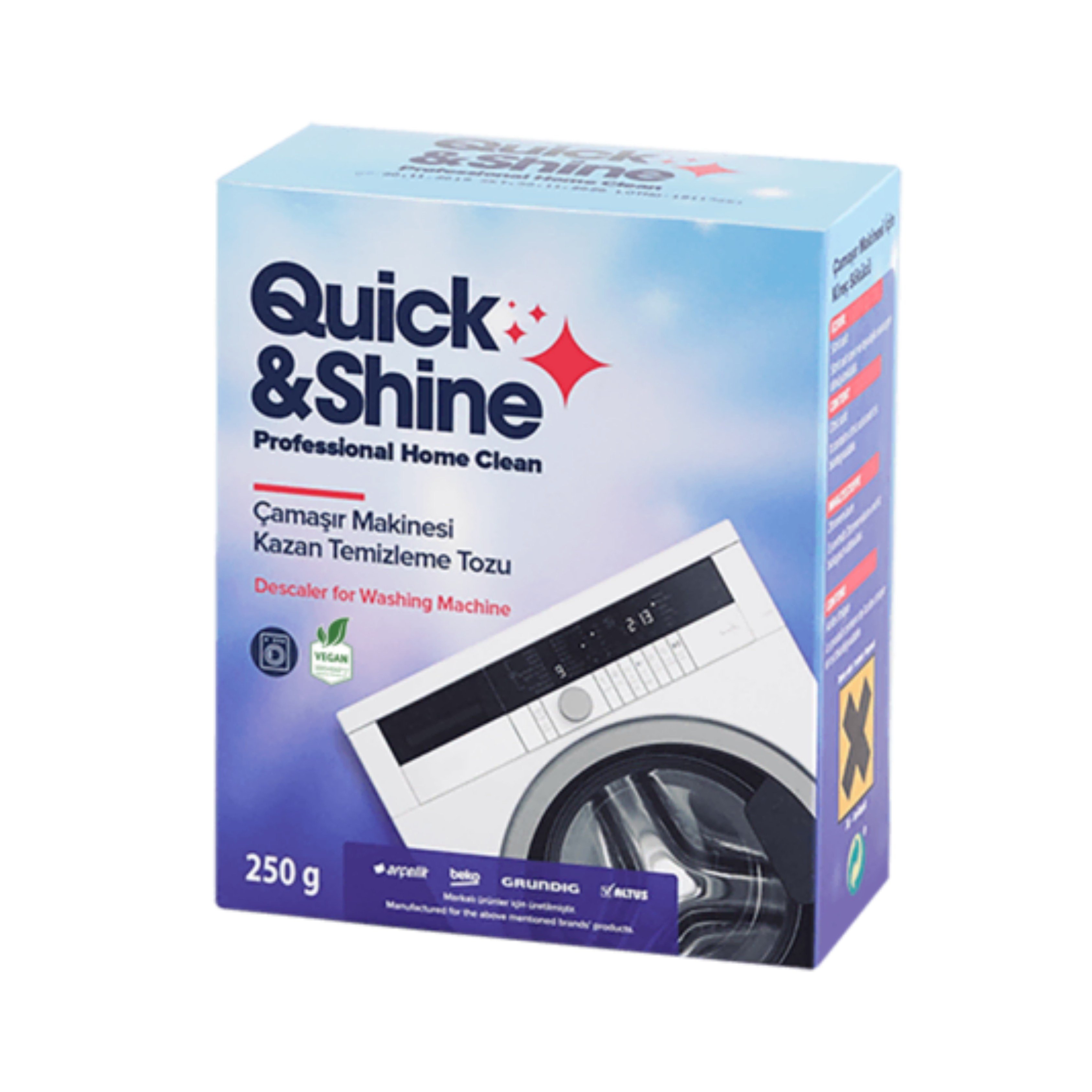 Quick & Shine Çamaşır Makinesi Kazan Temizleme Tozu | Kireç ve Koku Giderici Tambur Temizleyici Bakım Ürünü