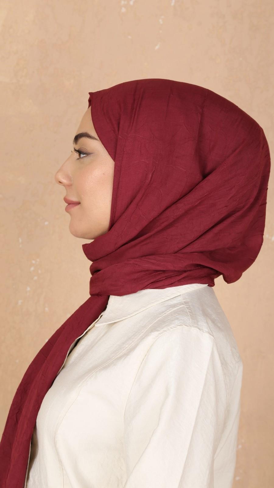 Bambu Kraş Şal Vişne-37