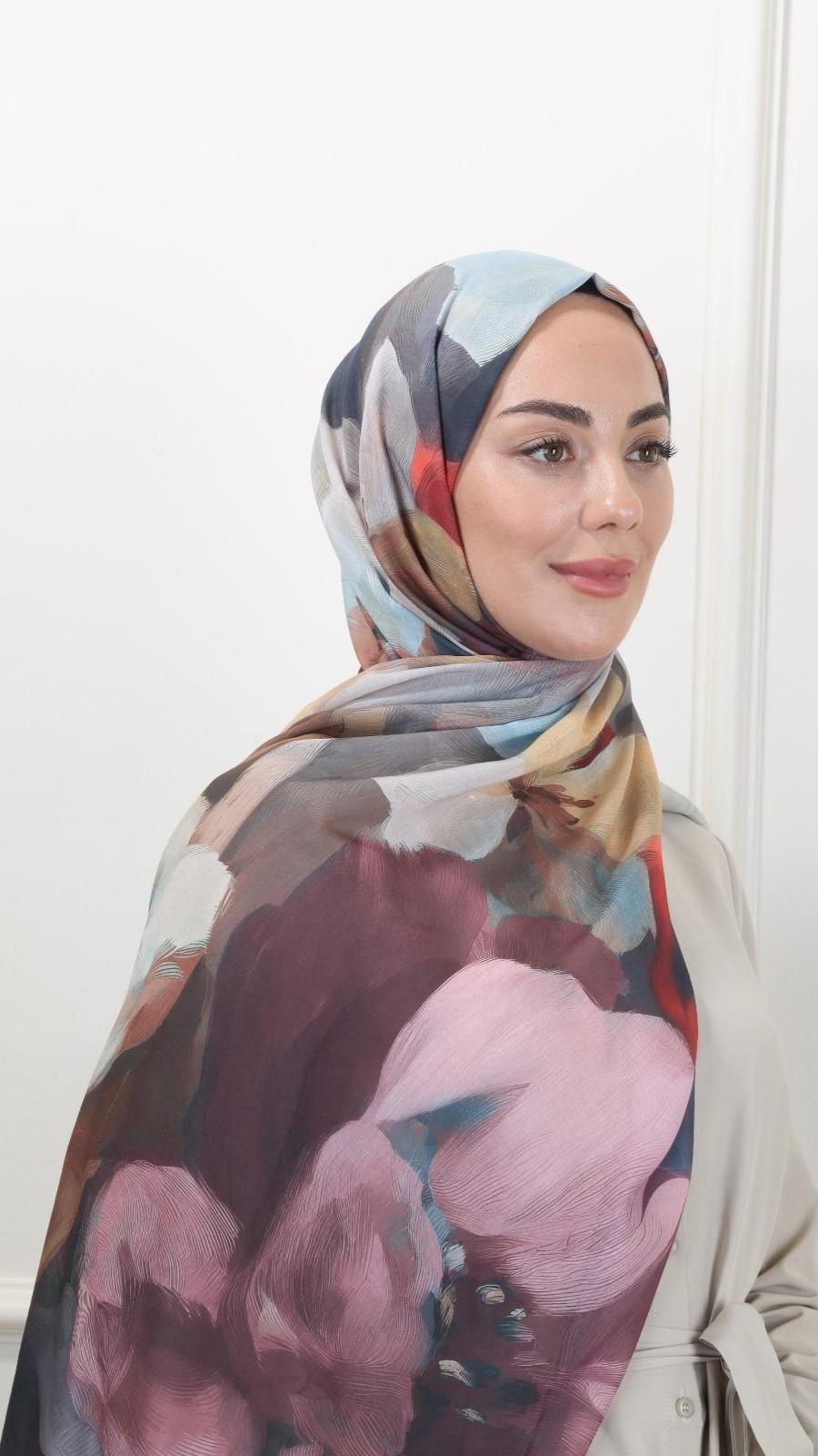 Desenli Pamuk Vual Şal Siyah-7