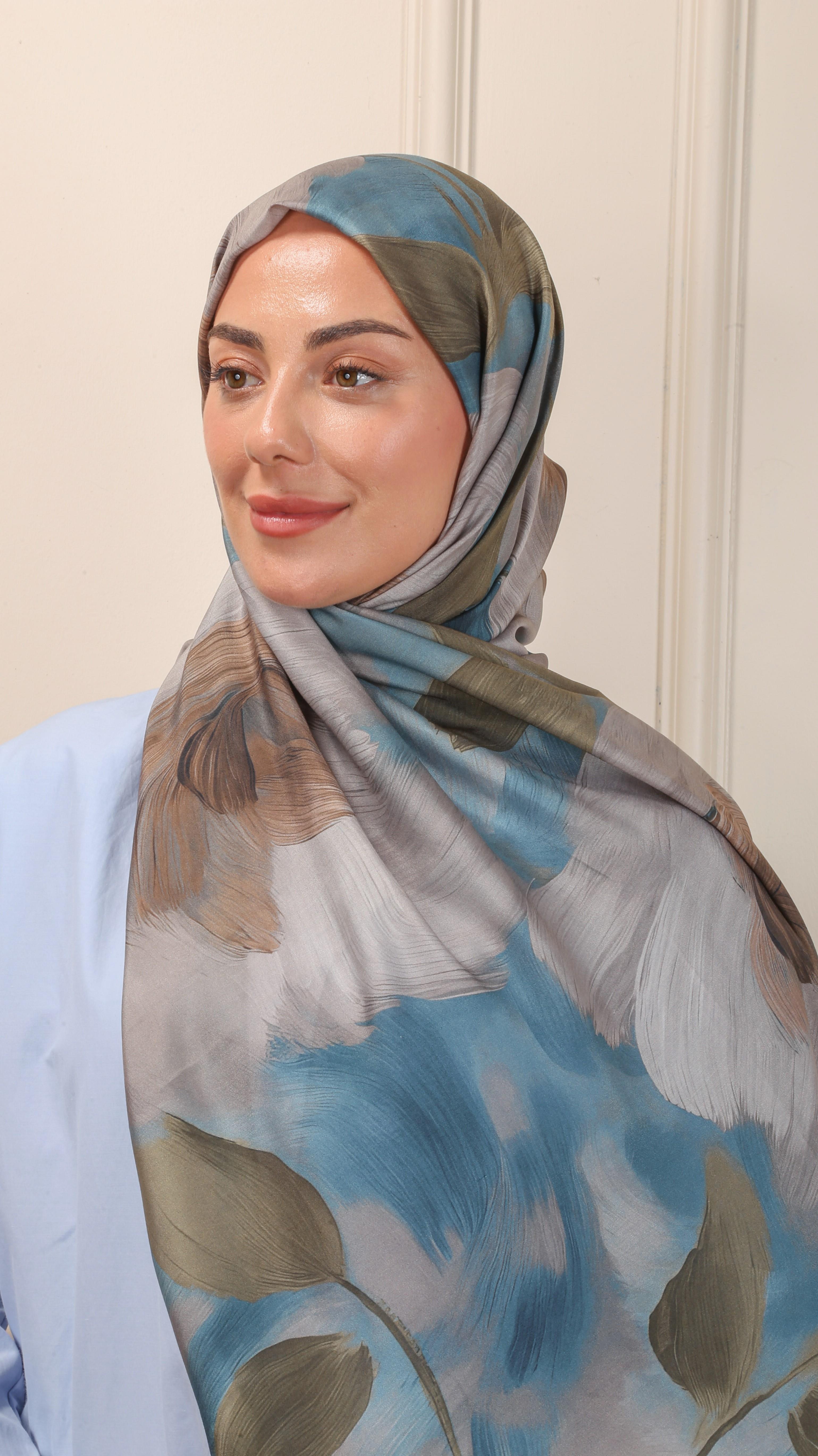 Locella Desenli Modal Şal DenizMavi-4