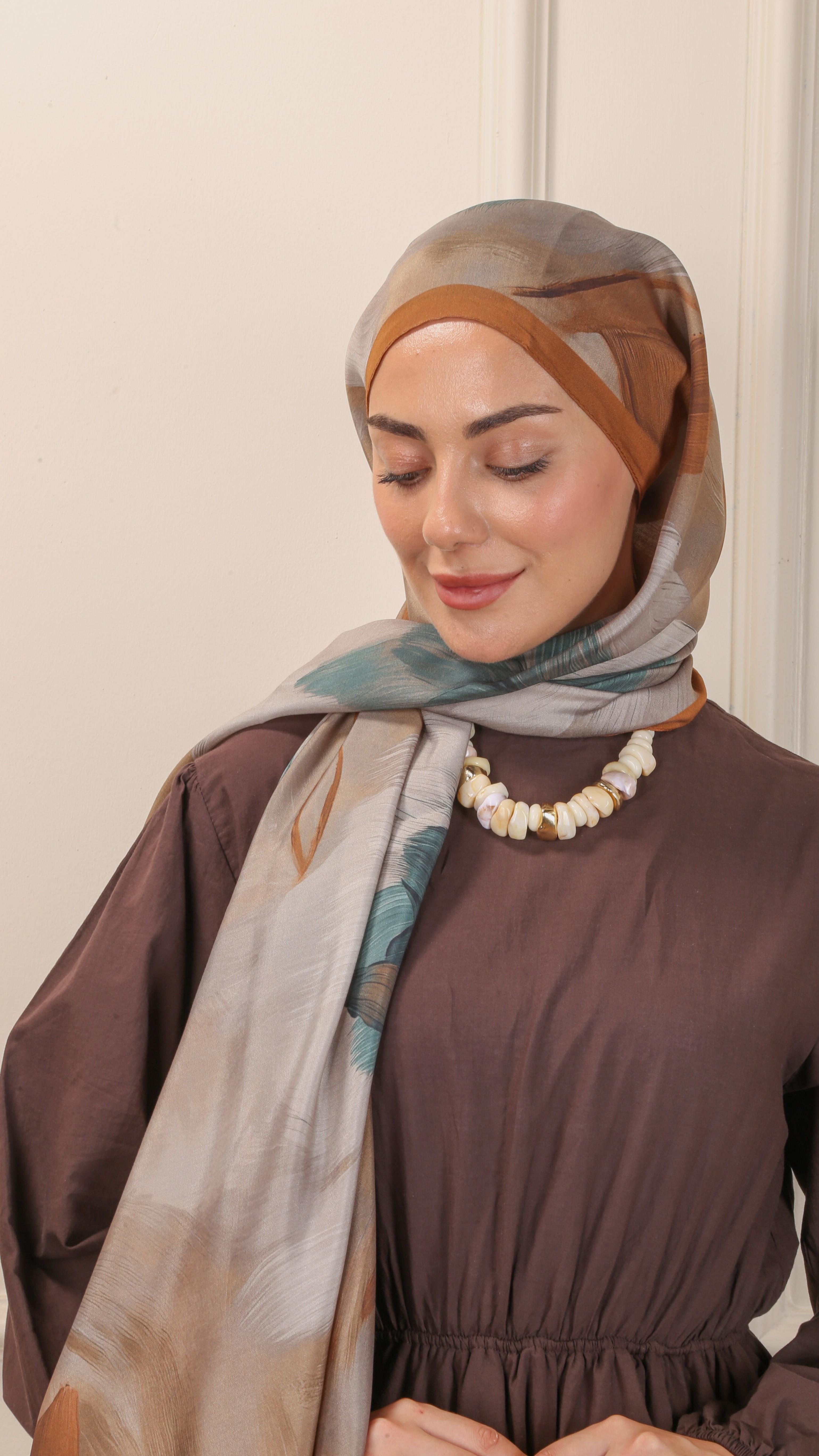 Locella Desenli Modal Şal Taba-5
