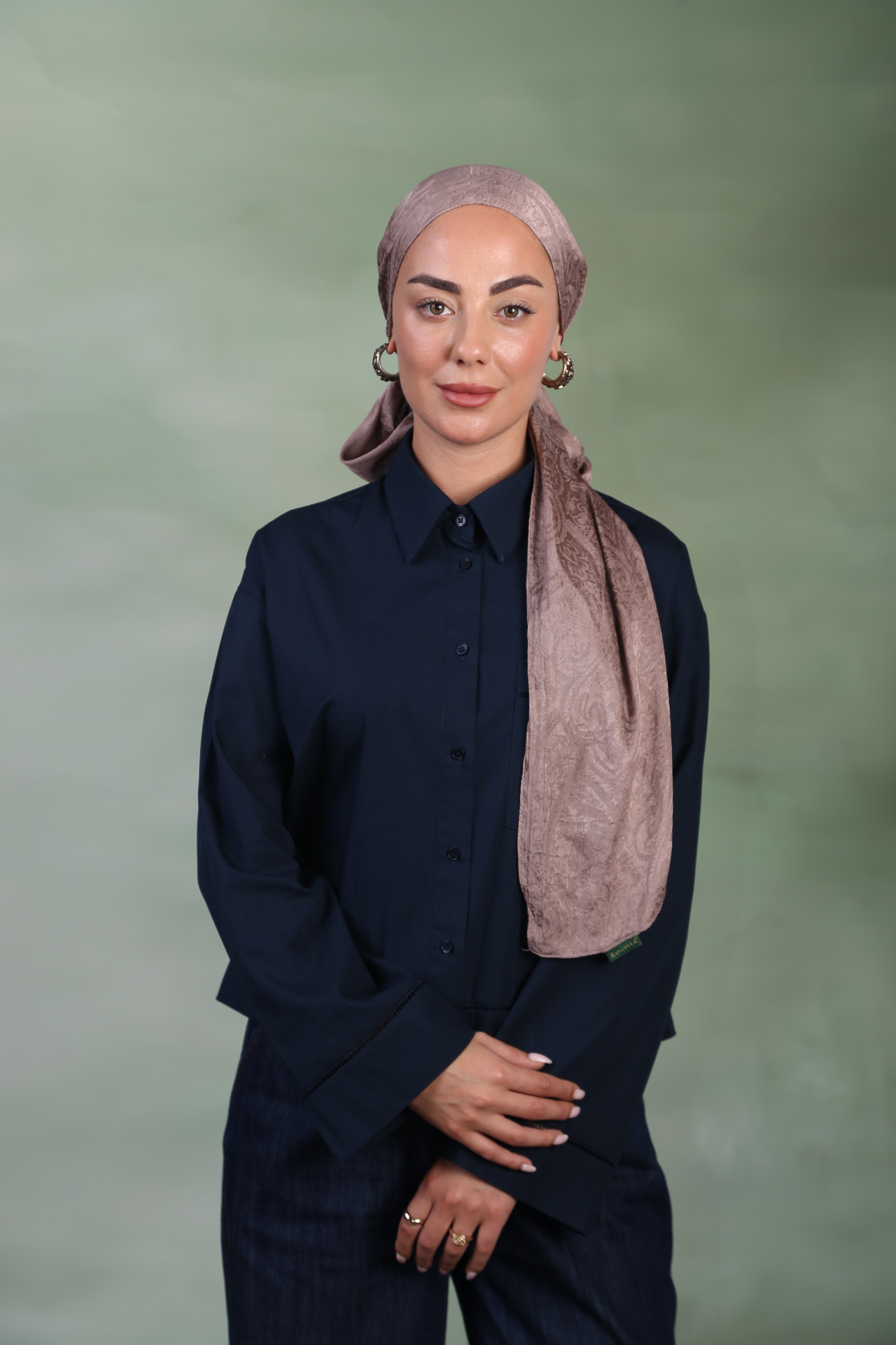 Locella Jakar Şal Mavi Koyu Vizon
