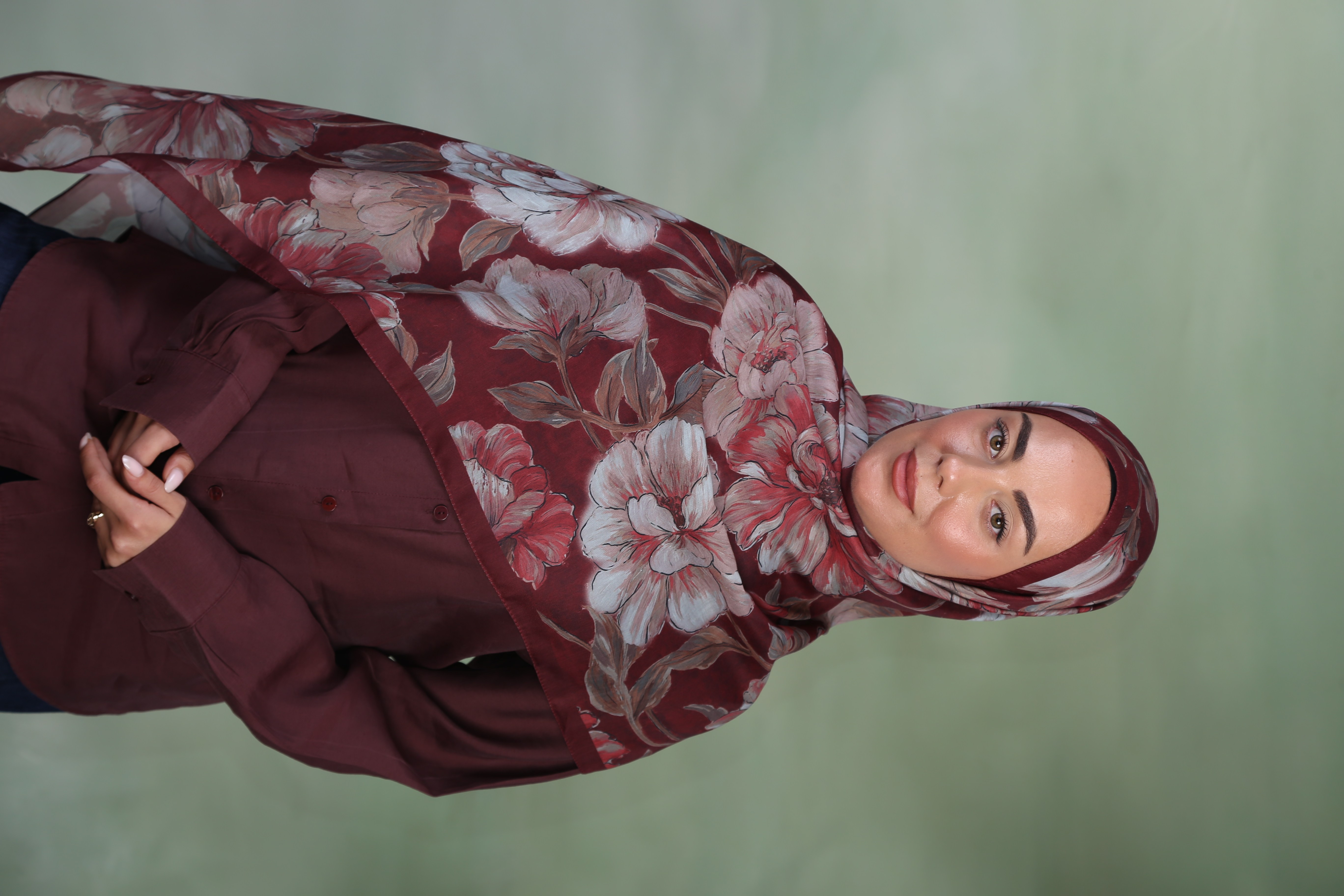 Locella Koza Pamuk Şal Bordo 