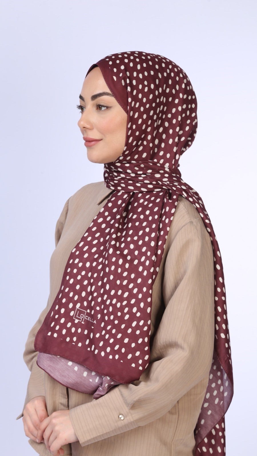 Locella Koza Pamuk Şal Bordo