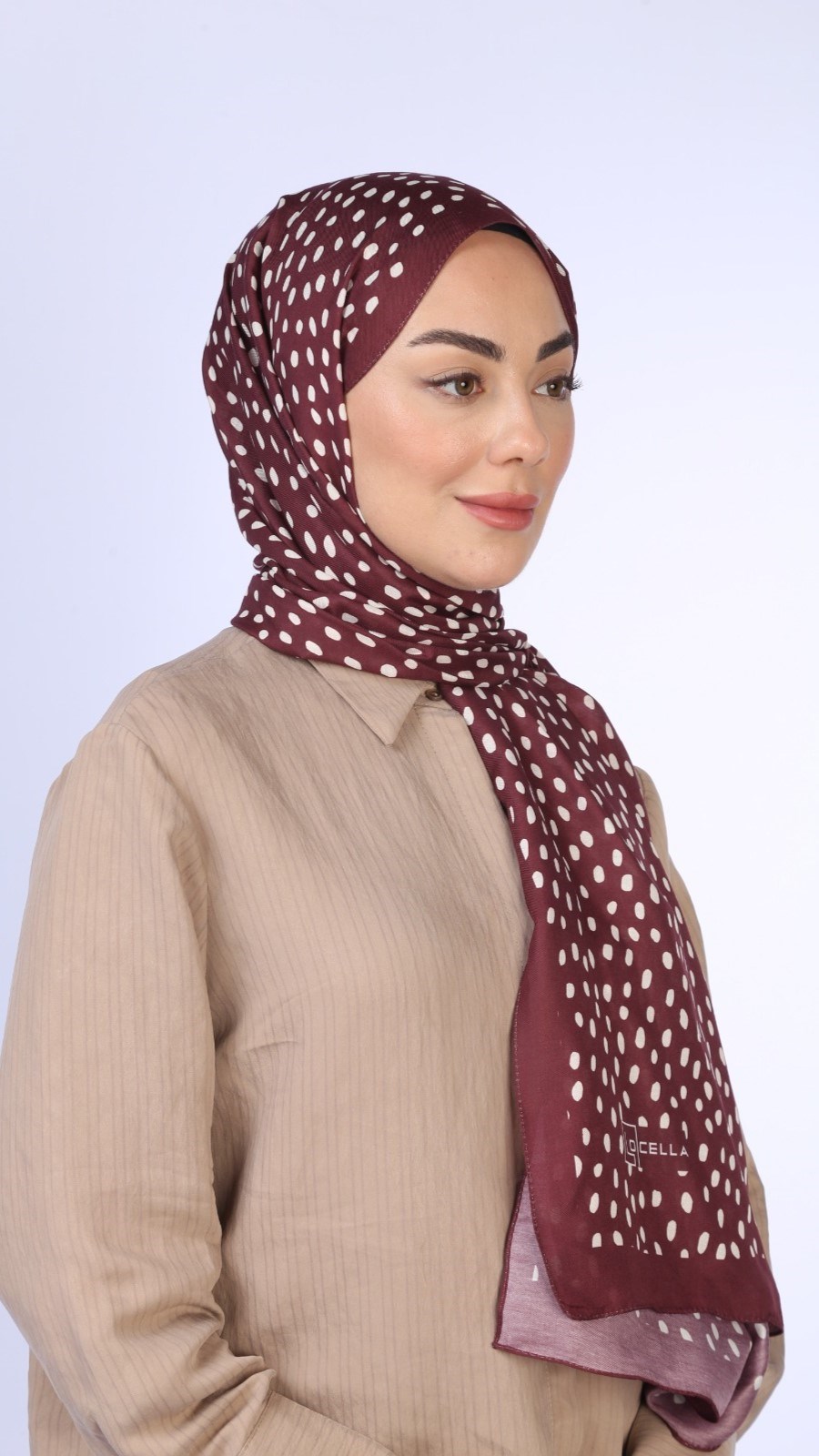 Locella Koza Pamuk Şal Bordo