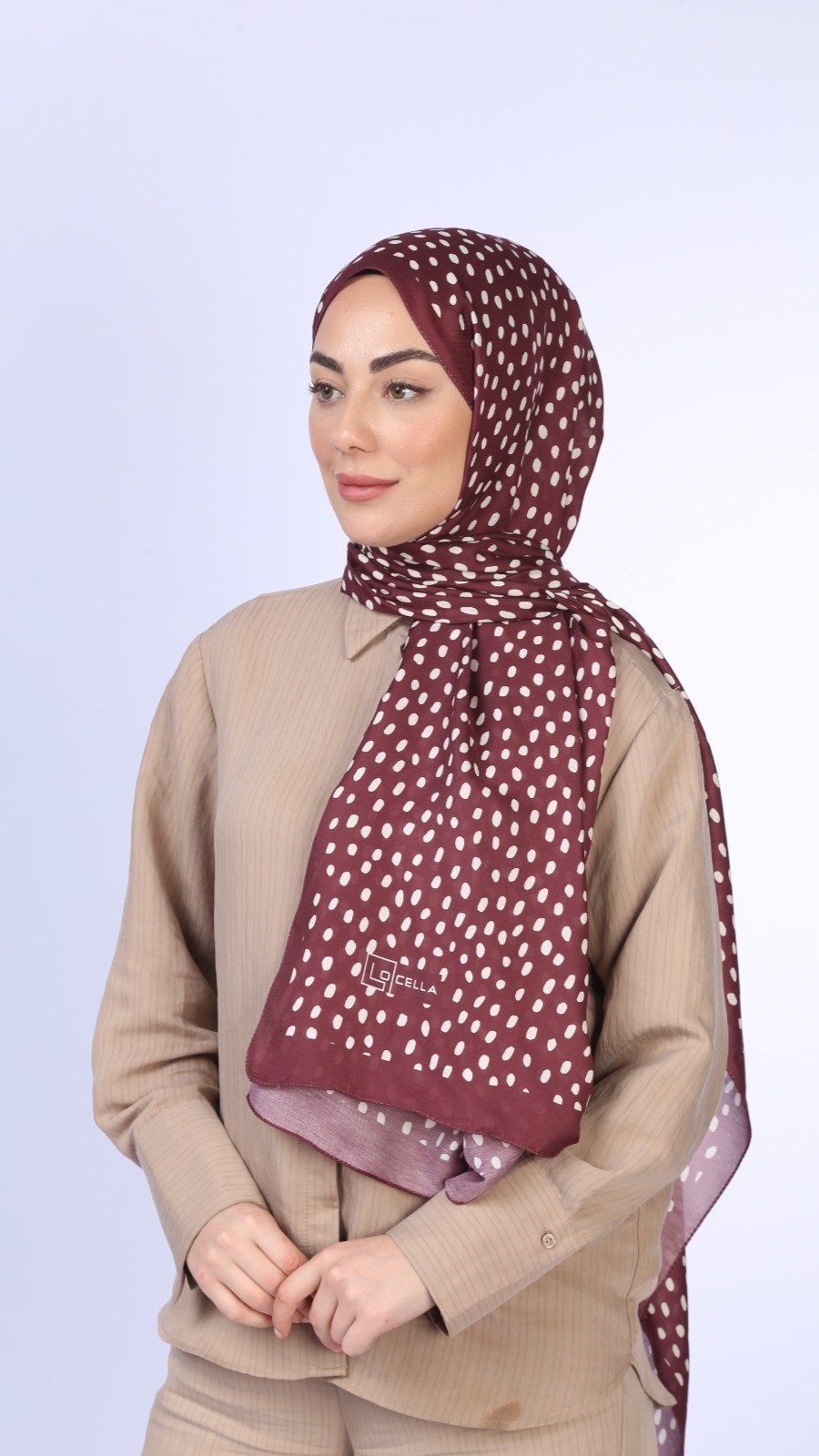Locella Koza Pamuk Şal Bordo