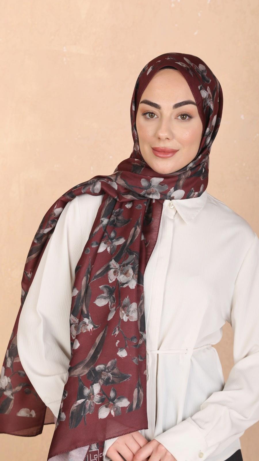Locella Koza Pamuk Şal Bordo