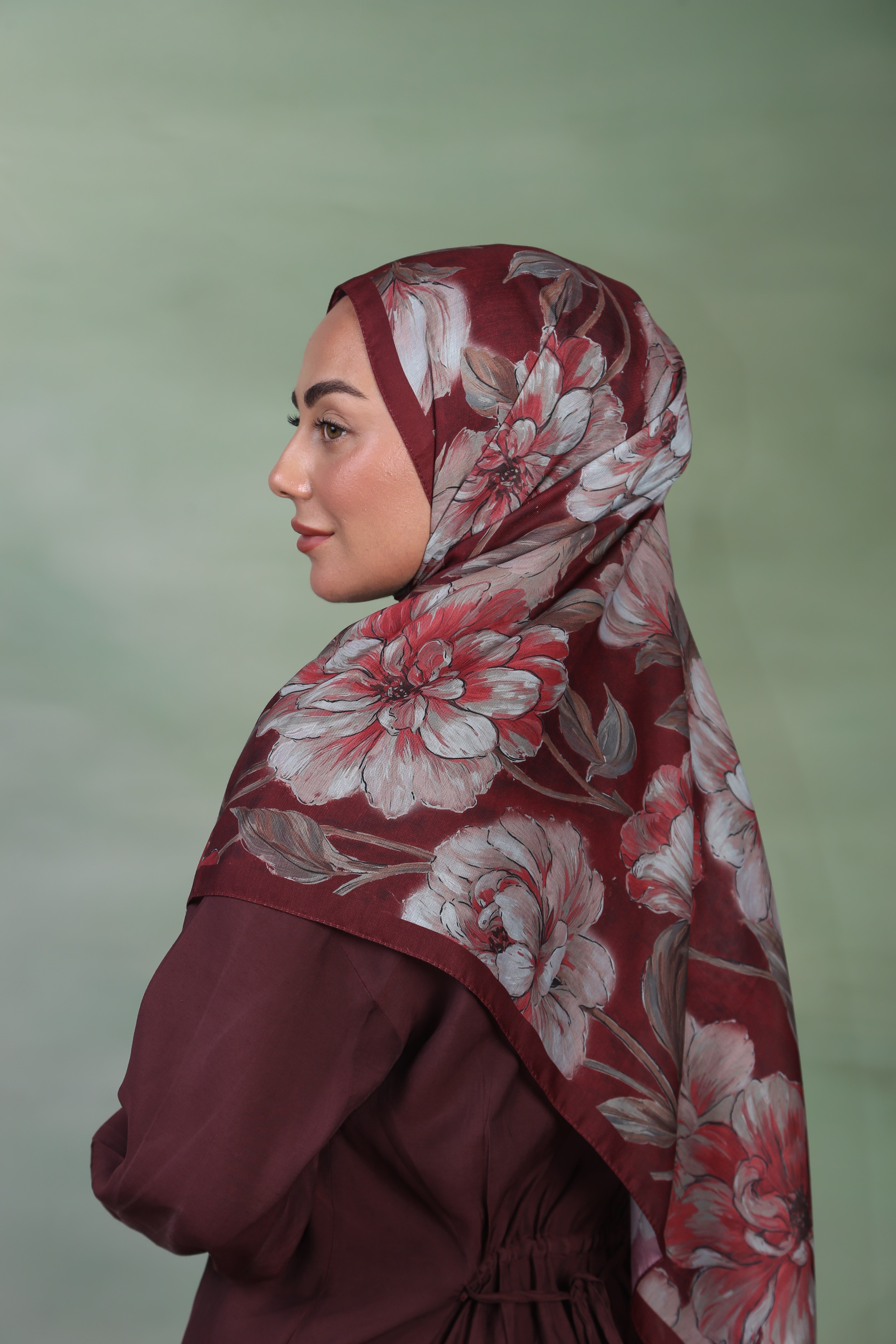 Locella Koza Pamuk Şal Bordo 