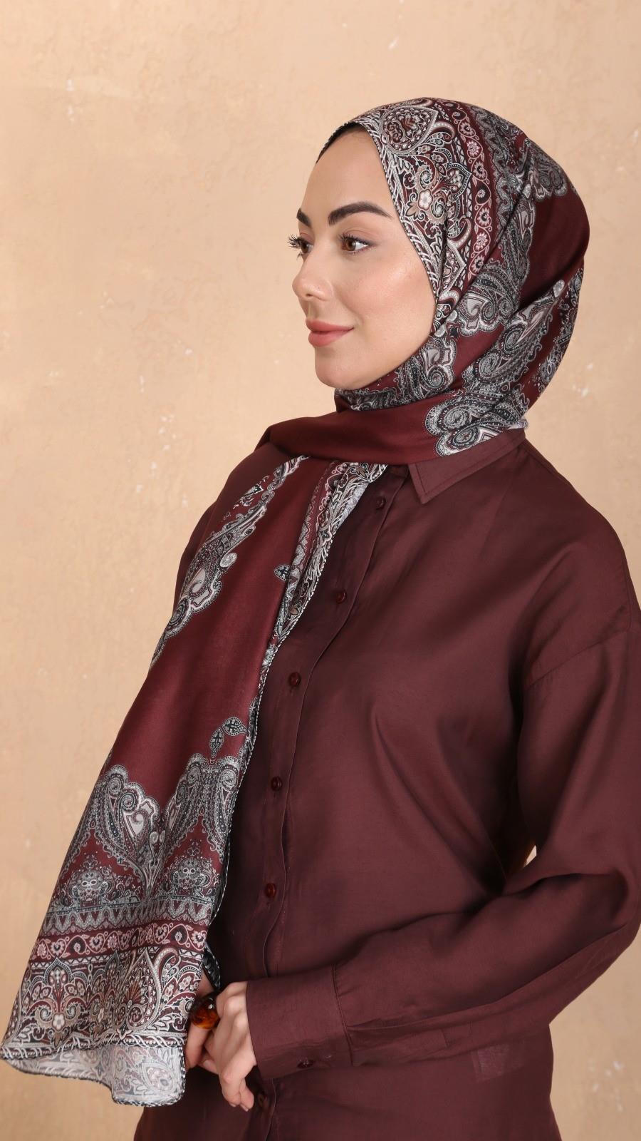 Locella Koza Pamuk Şal Bordo