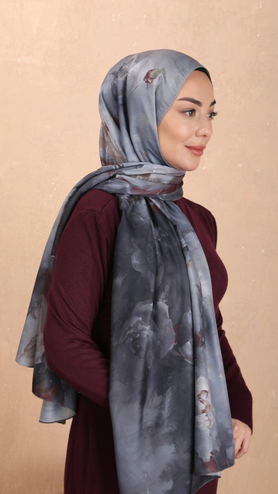 Locella Koza Pamuk Şal Gri