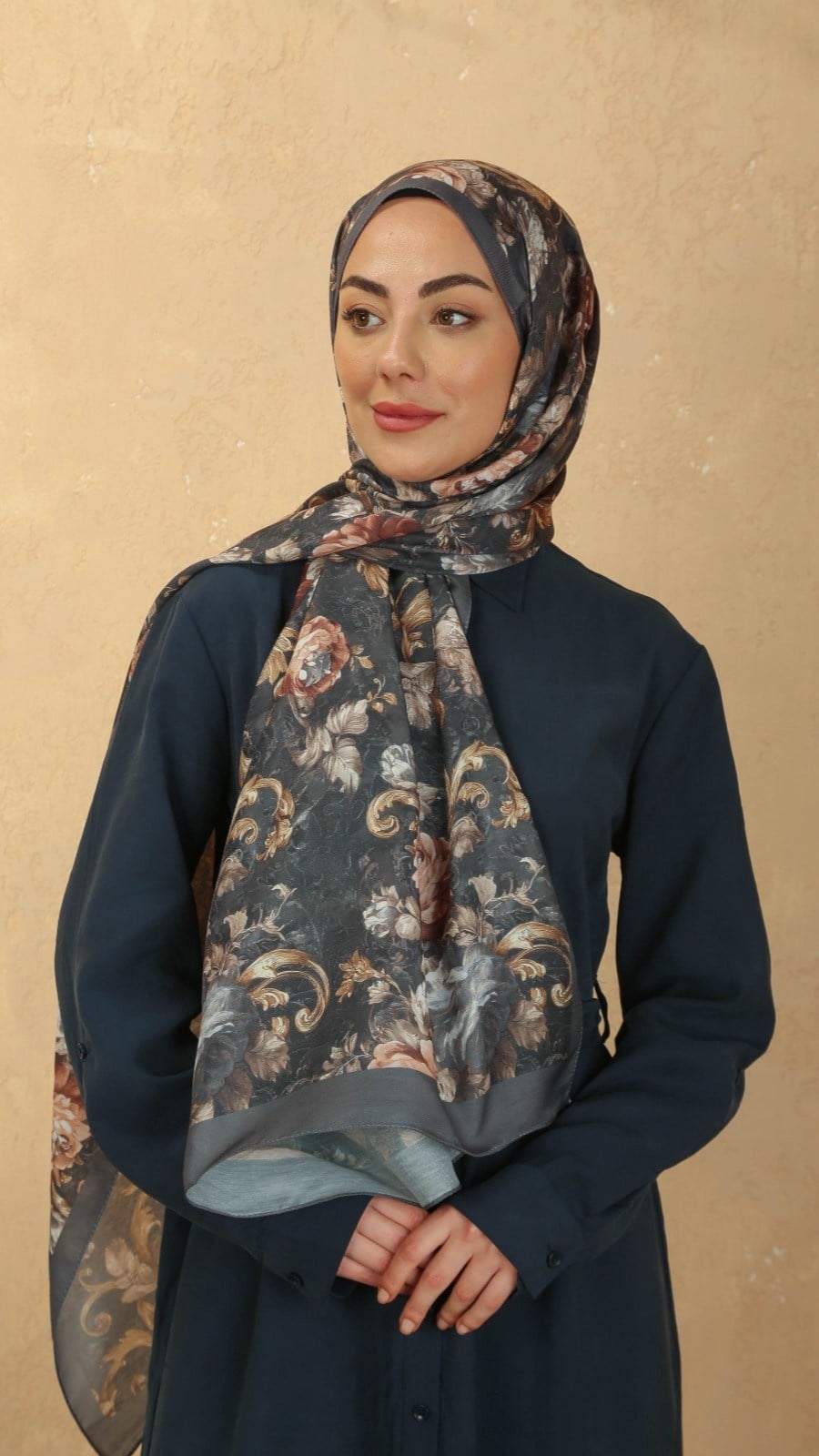 Locella Koza Pamuk Şal Gri