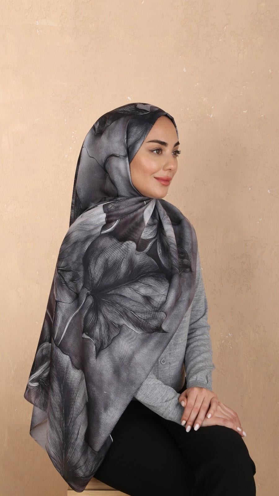 Locella Koza Pamuk Şal-Gri-8