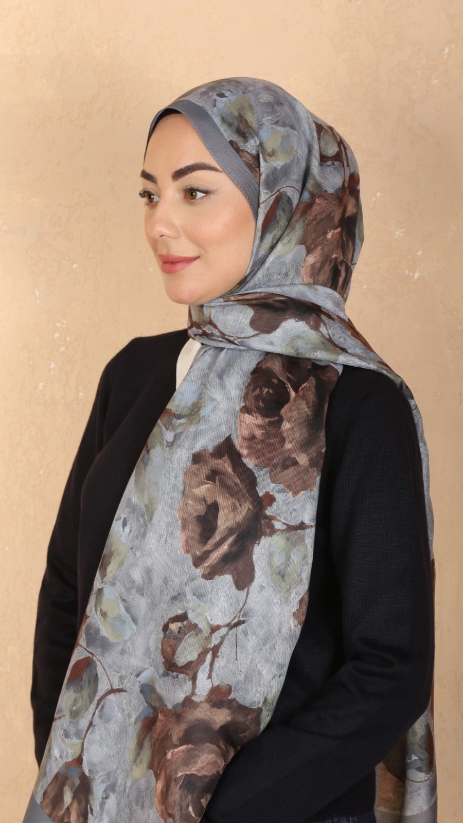 Locella Koza Pamuk Şal Gri