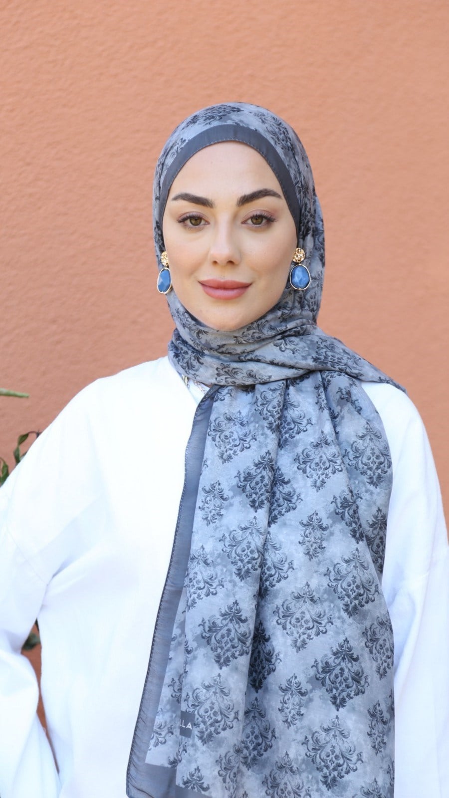 Locella Koza Pamuk Şal Gri