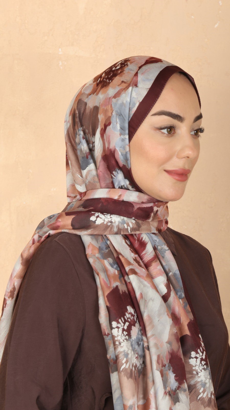 Locella Koza Pamuk Şal Kızıl Kahve