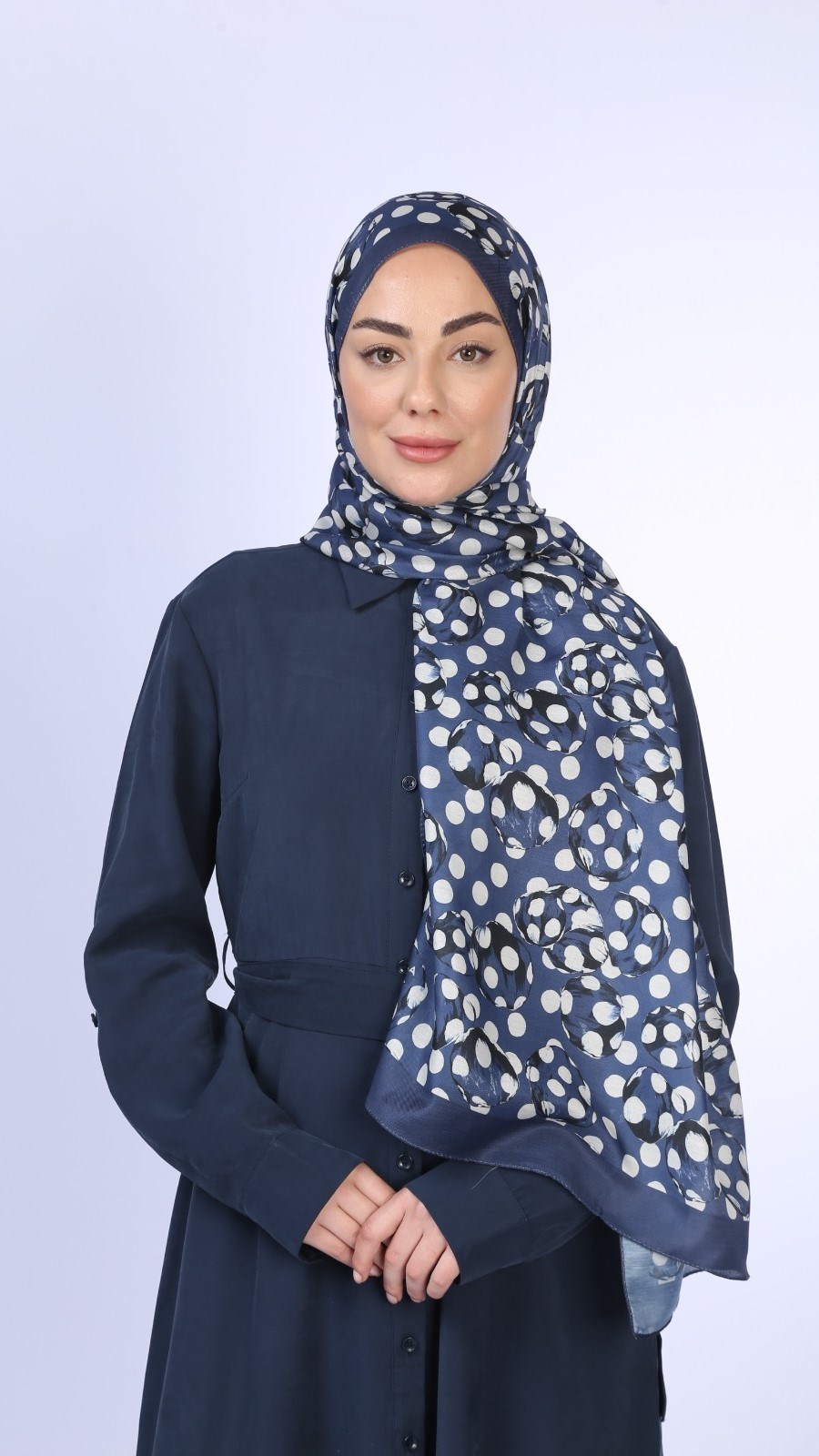Locella Koza Pamuk Şal Lacivert