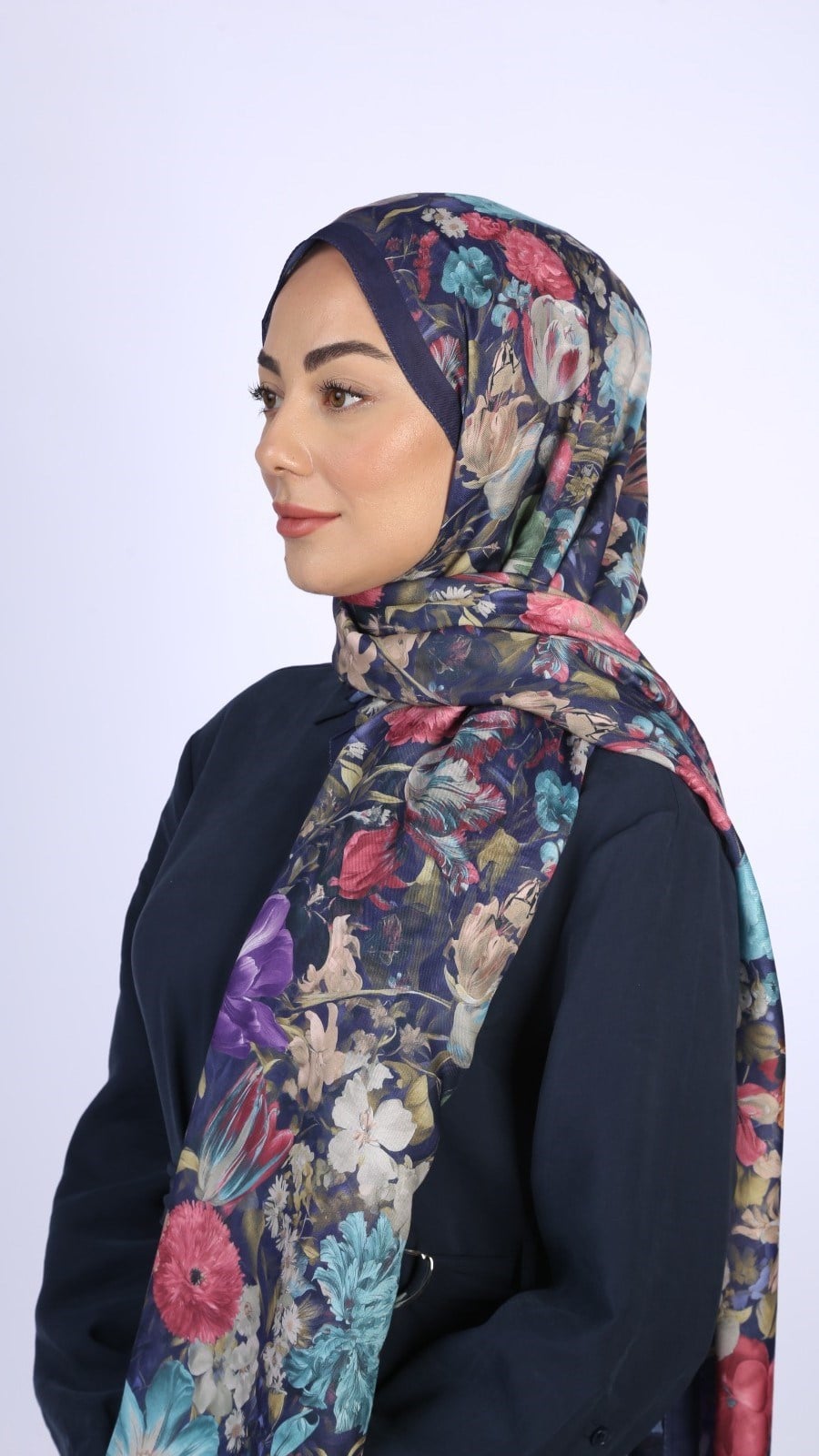 Locella Koza Pamuk Şal Lacivert