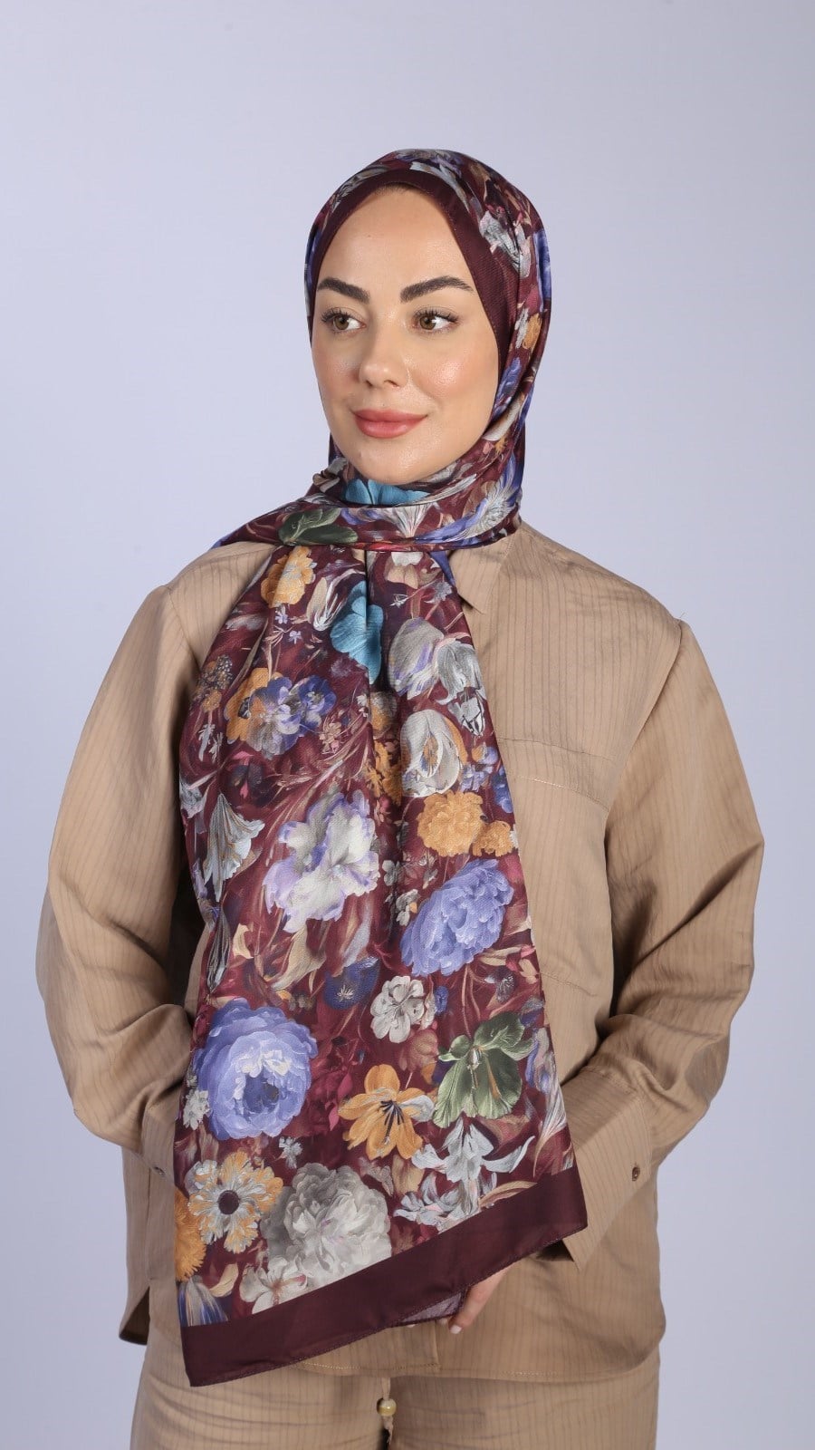 Locella Koza Pamuk Şal Mürdüm