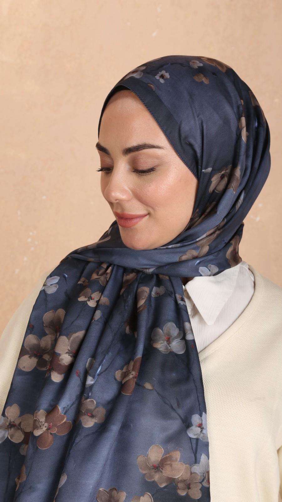 Locella Koza Pamuk Şal Mavi