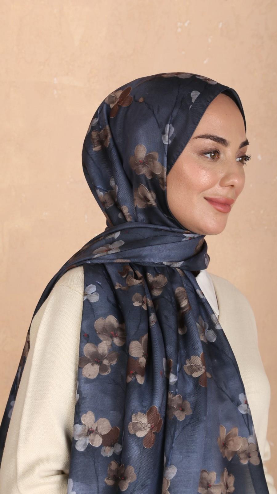 Locella Koza Pamuk Şal Mavi