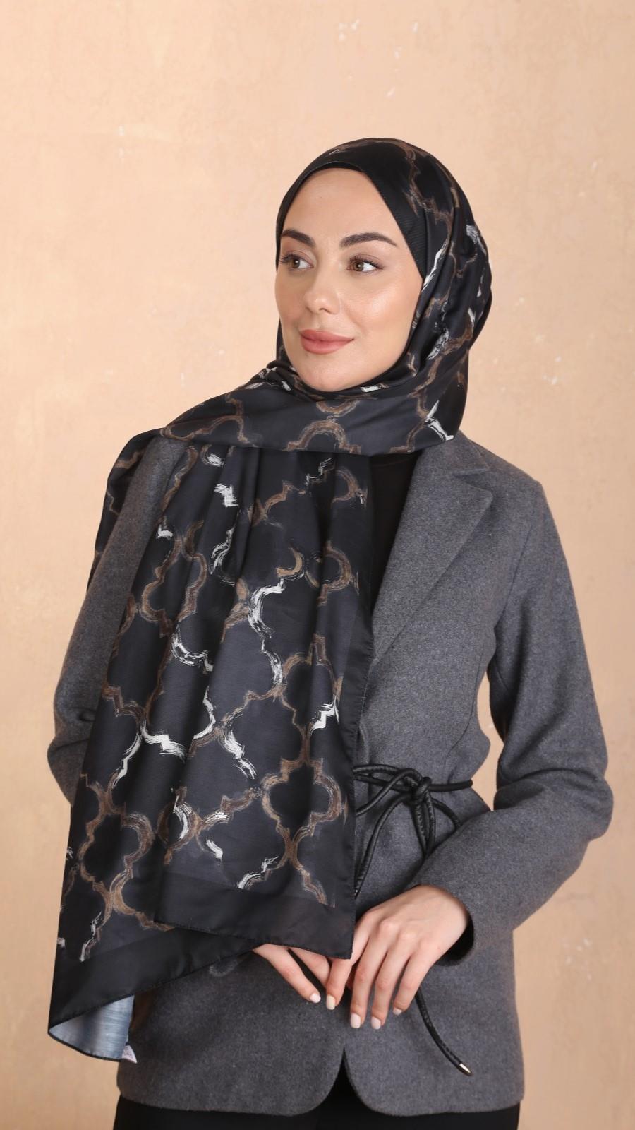 Locella Koza Pamuk Şal Siyah