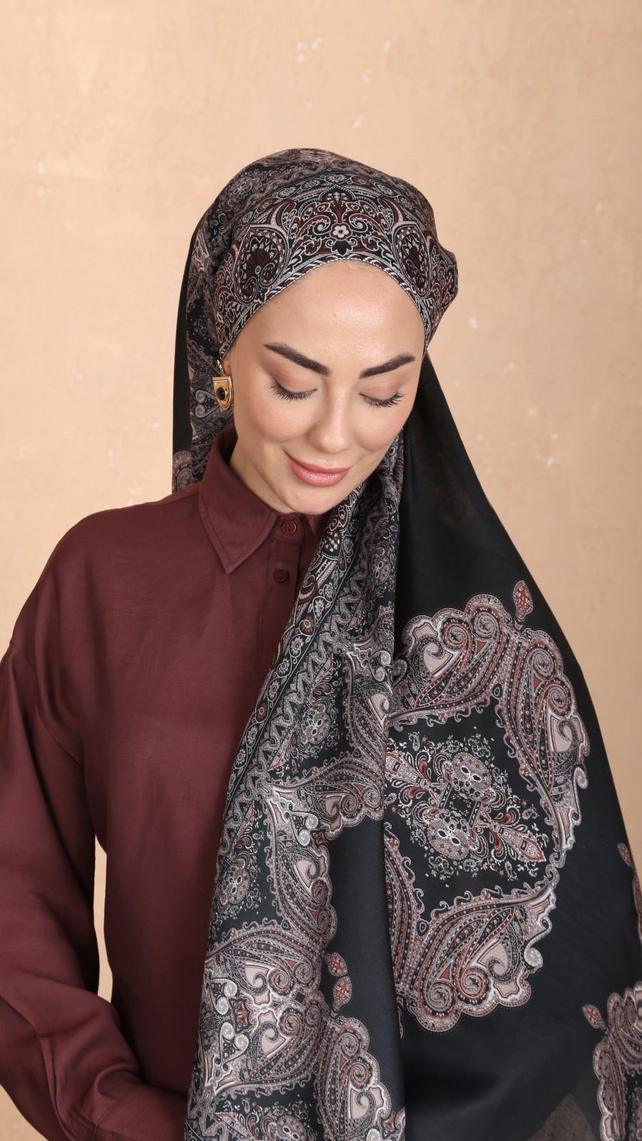 Locella Koza Pamuk Şal Siyah
