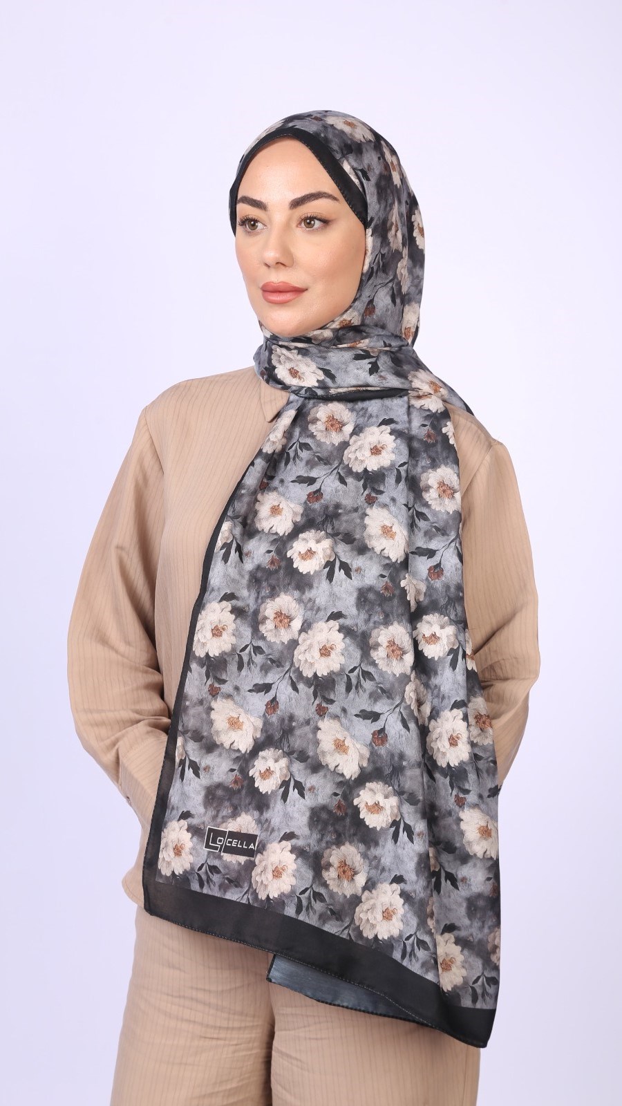 Locella Koza Pamuk Şal Siyah