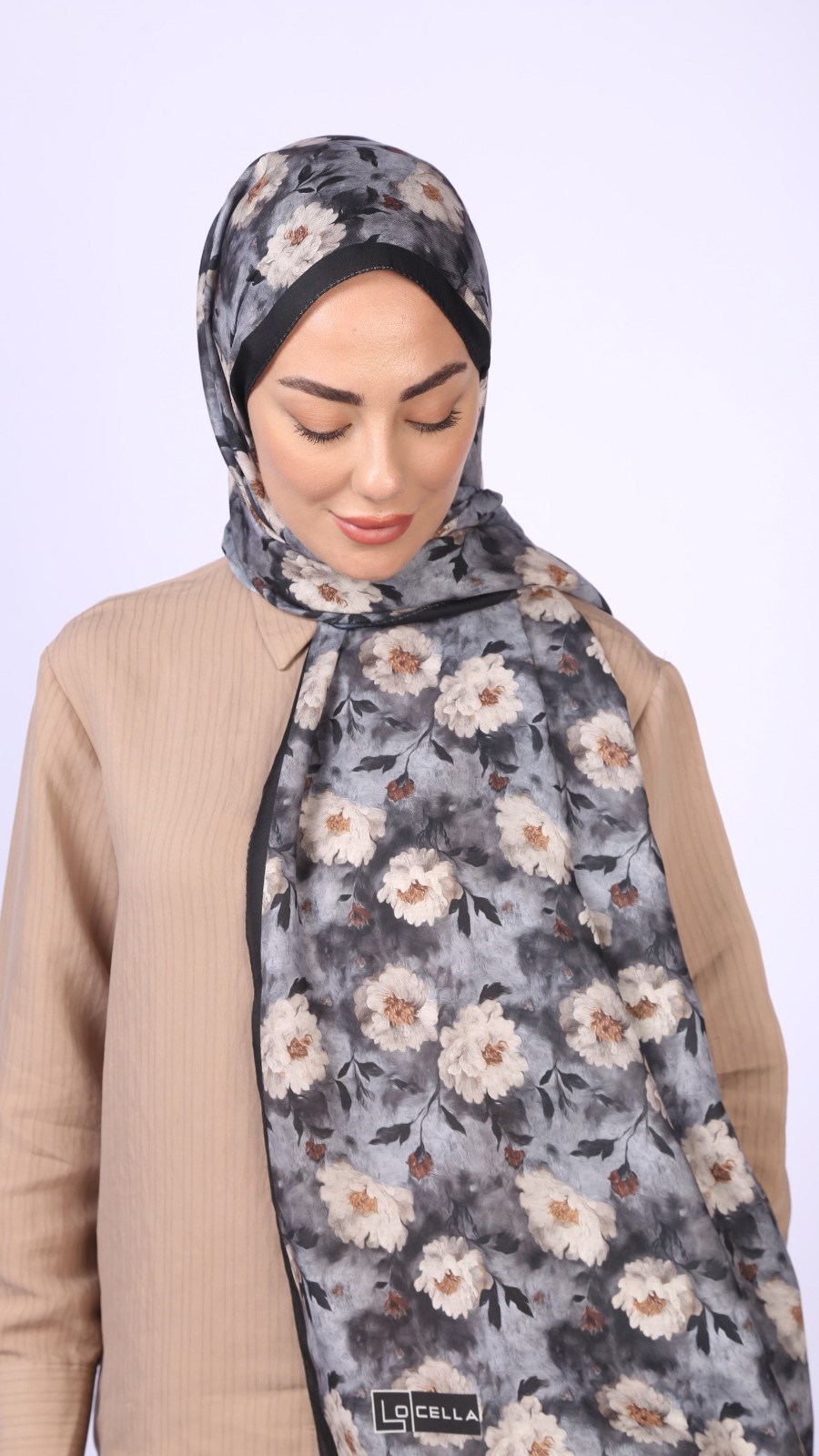 Locella Koza Pamuk Şal Siyah