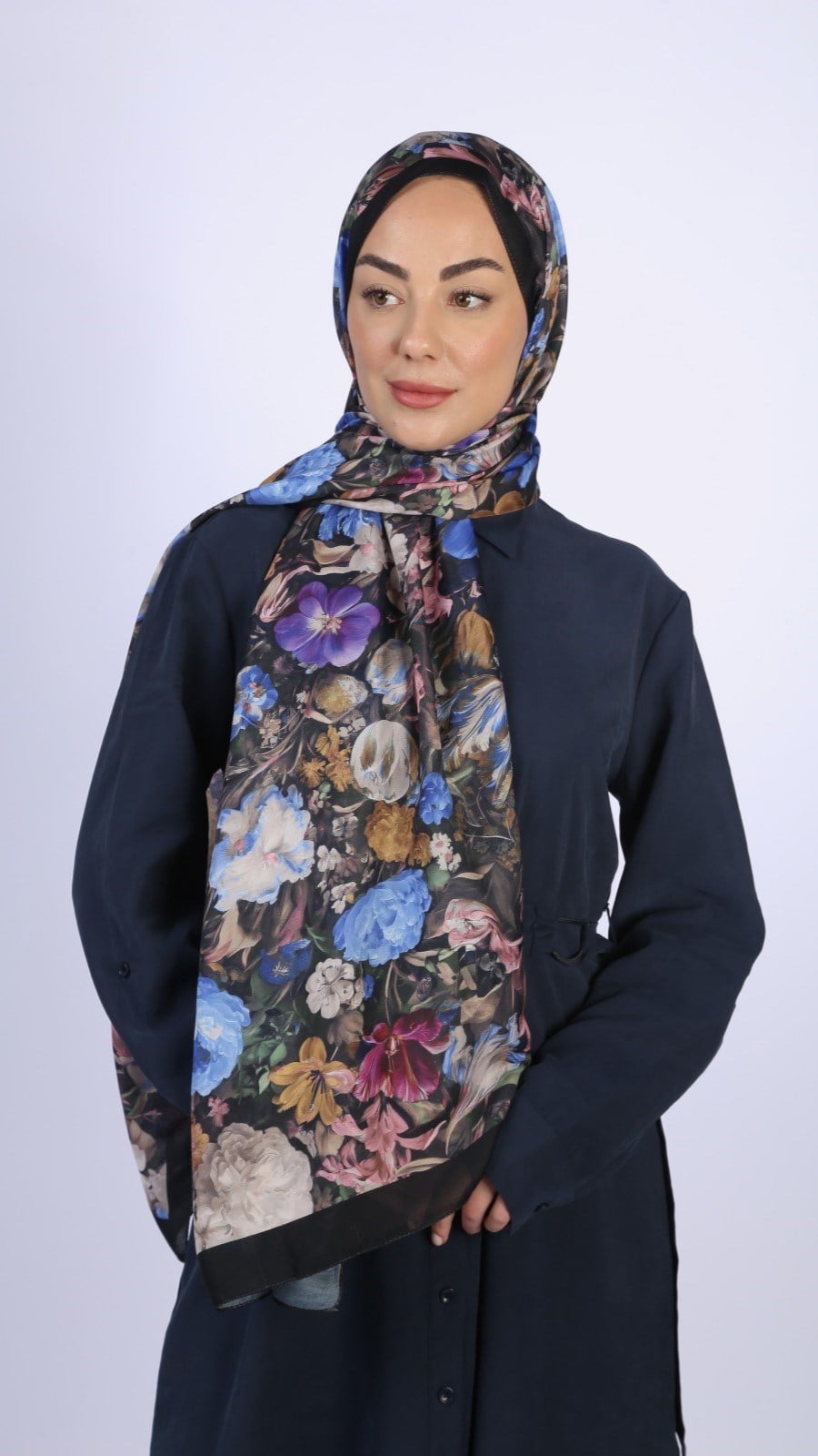 Locella Koza Pamuk Şal Siyah