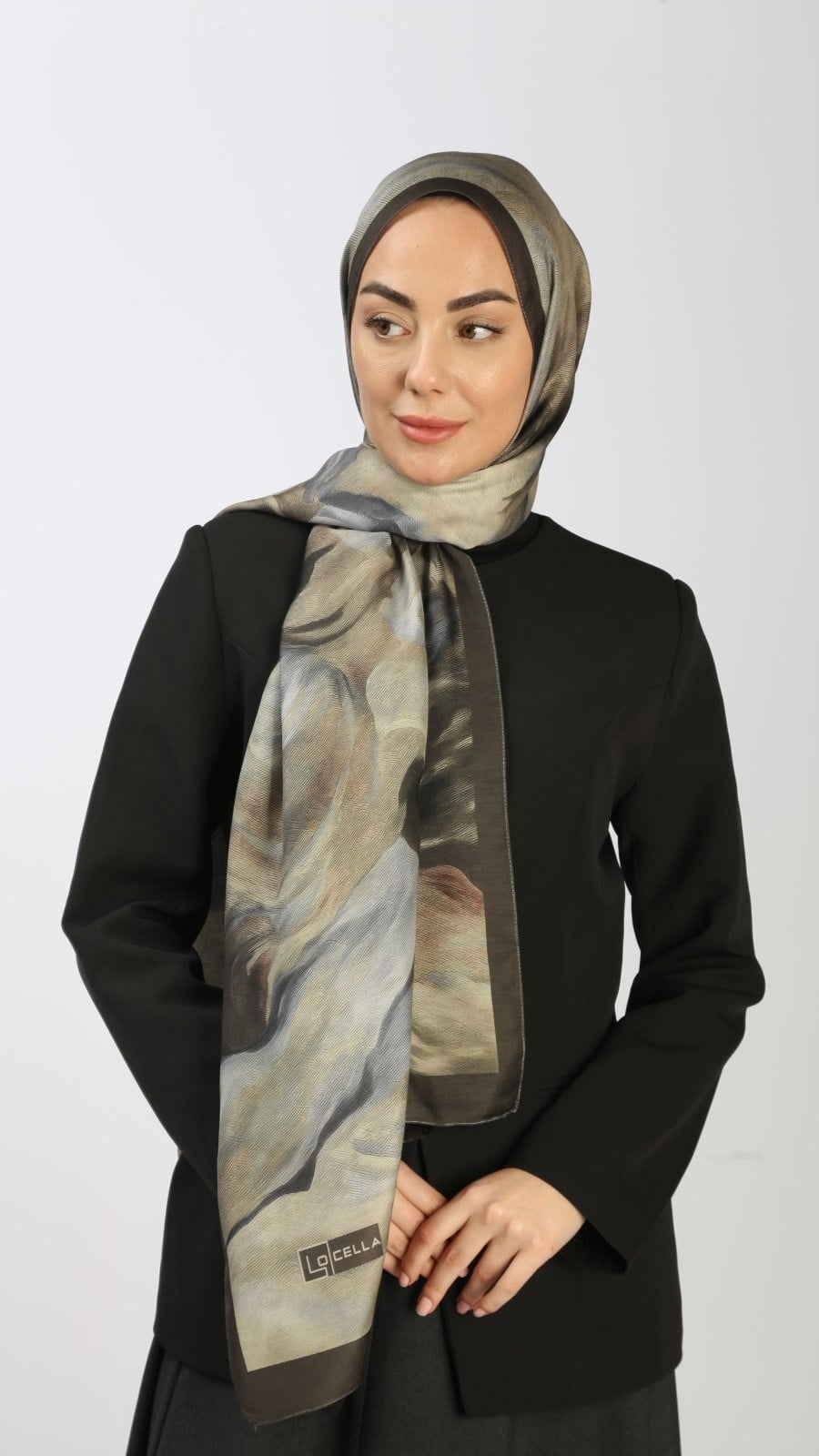 Locella Koza Pamuk Şal Yeşil