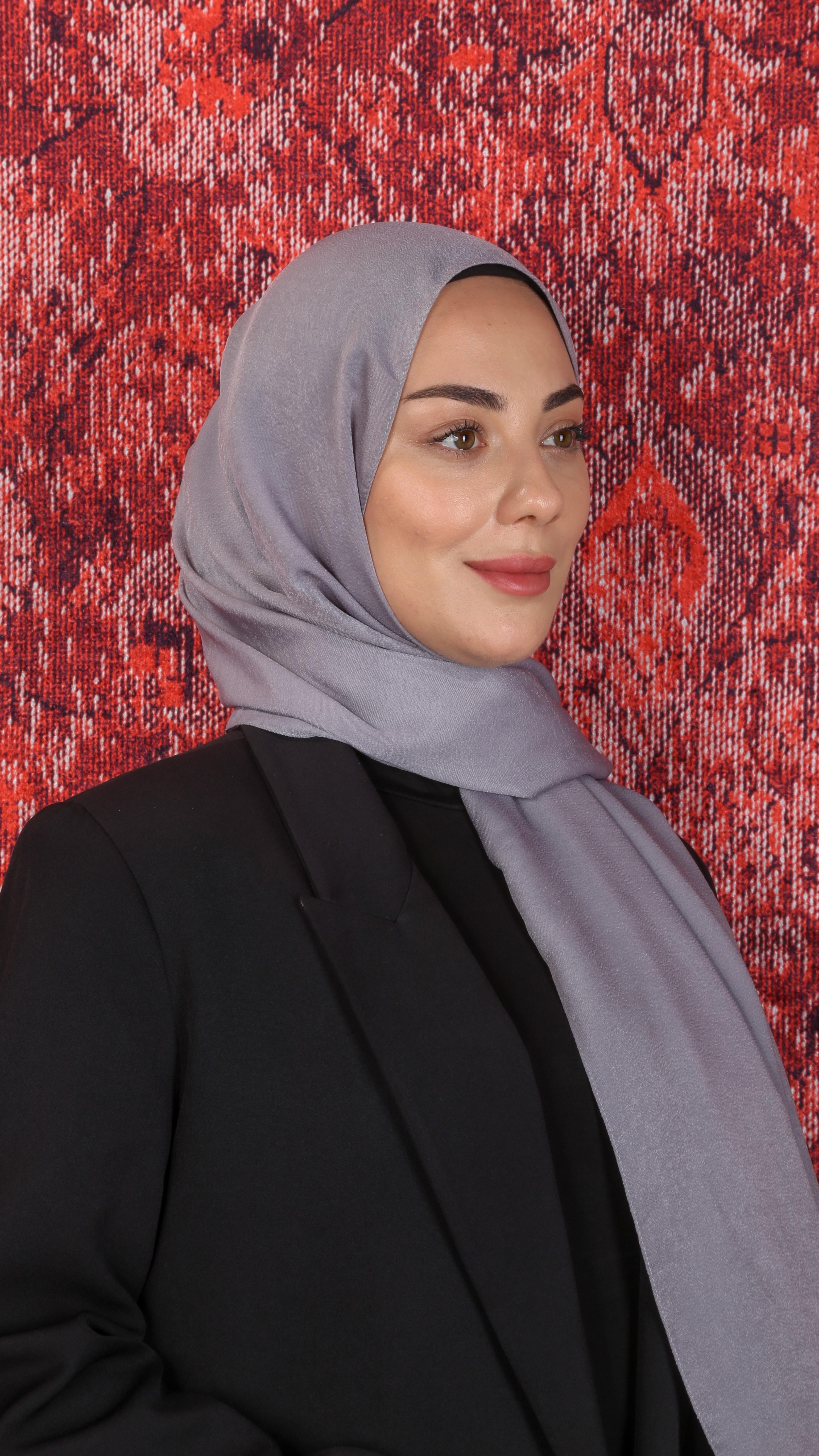 Locella Luna Şal Gümüş Gri-11