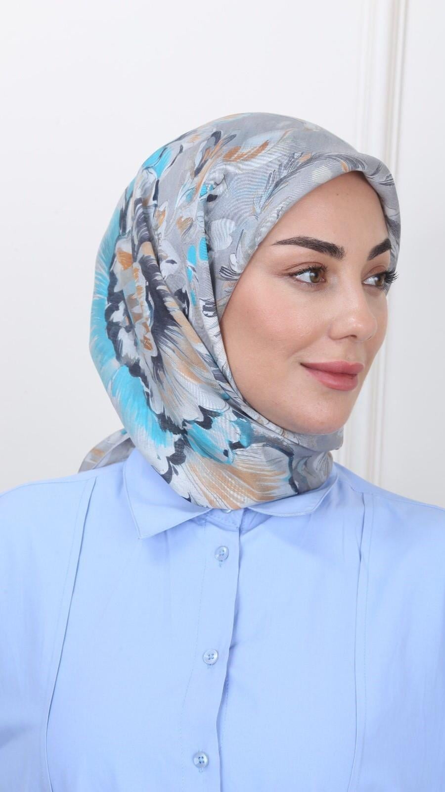 Locella Modal İpek Eşarp Gri-1