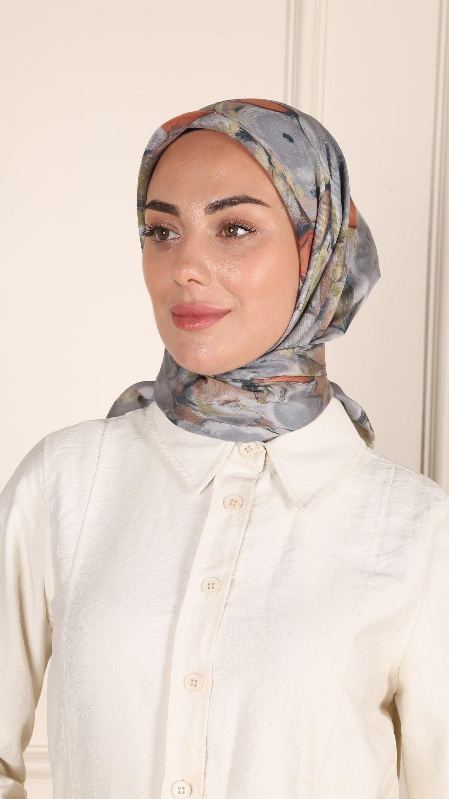 Locella Modal İpek Eşarp Gri-5