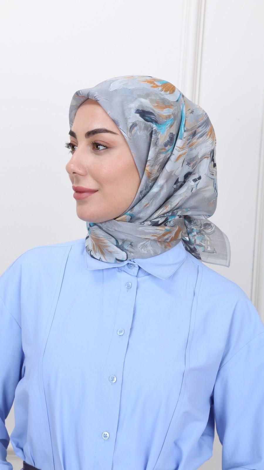 Locella Modal İpek Eşarp Gri-1