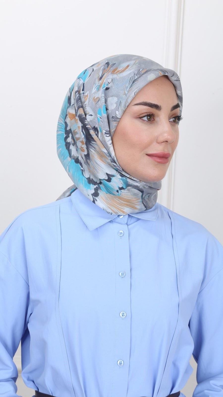 Locella Modal İpek Eşarp Gri-1