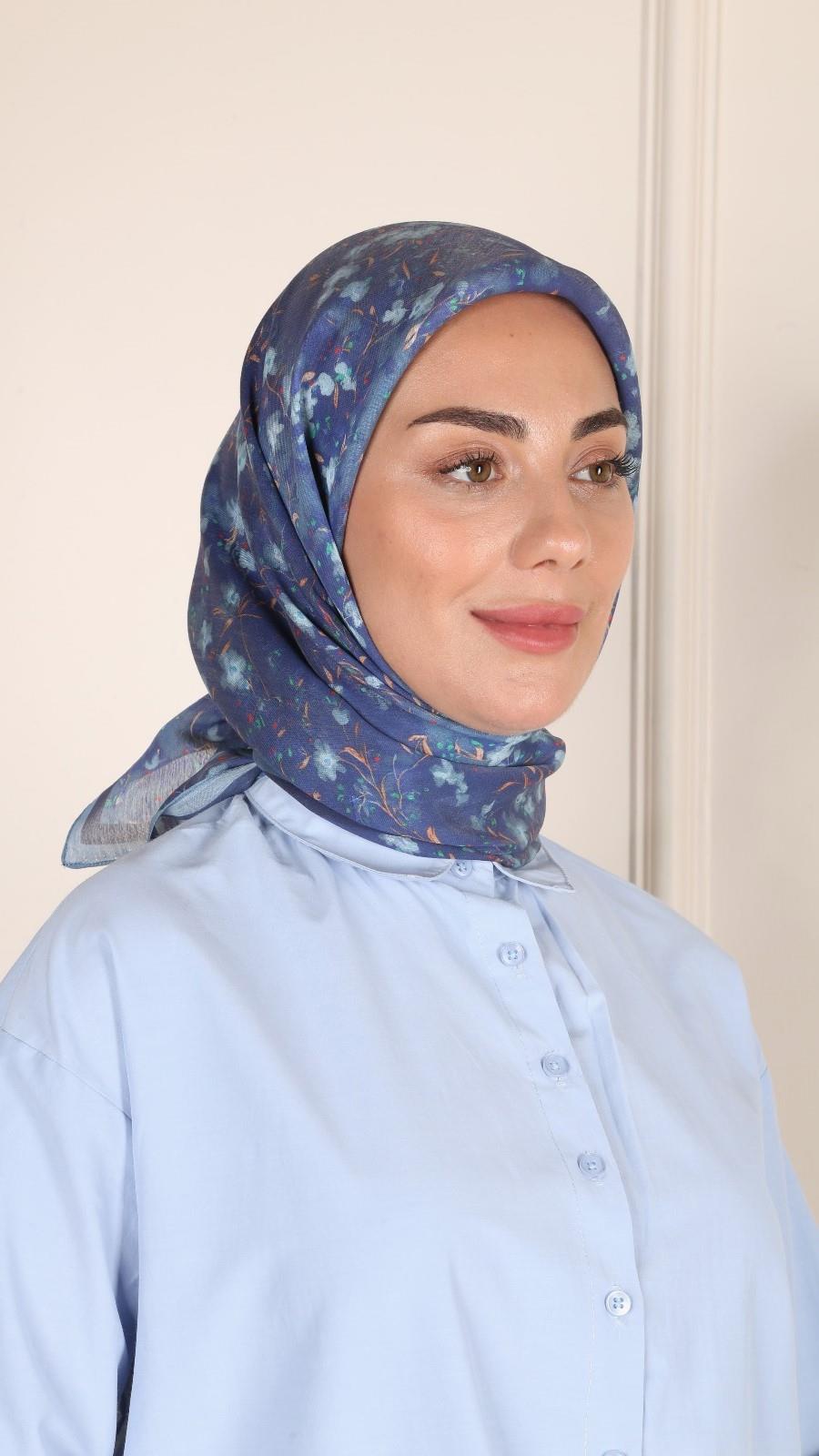 Locella Modal İpek Eşarp Lacivert-9