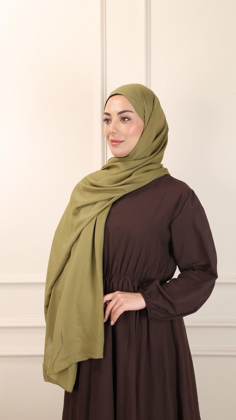 Locella Modal Şal Zeytin Yeşil-13