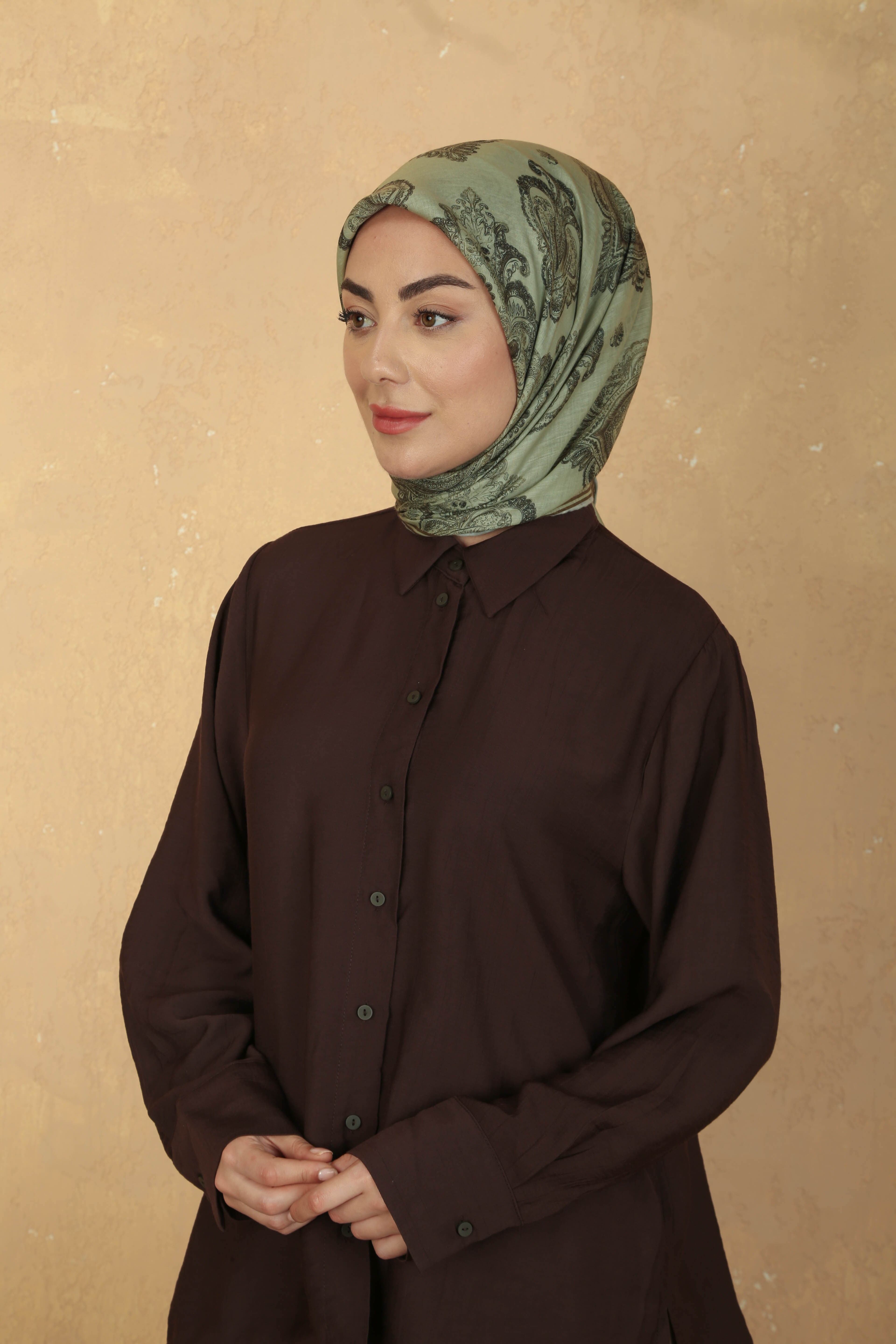 Locella Pamuk Vual Eşarp Yeşil