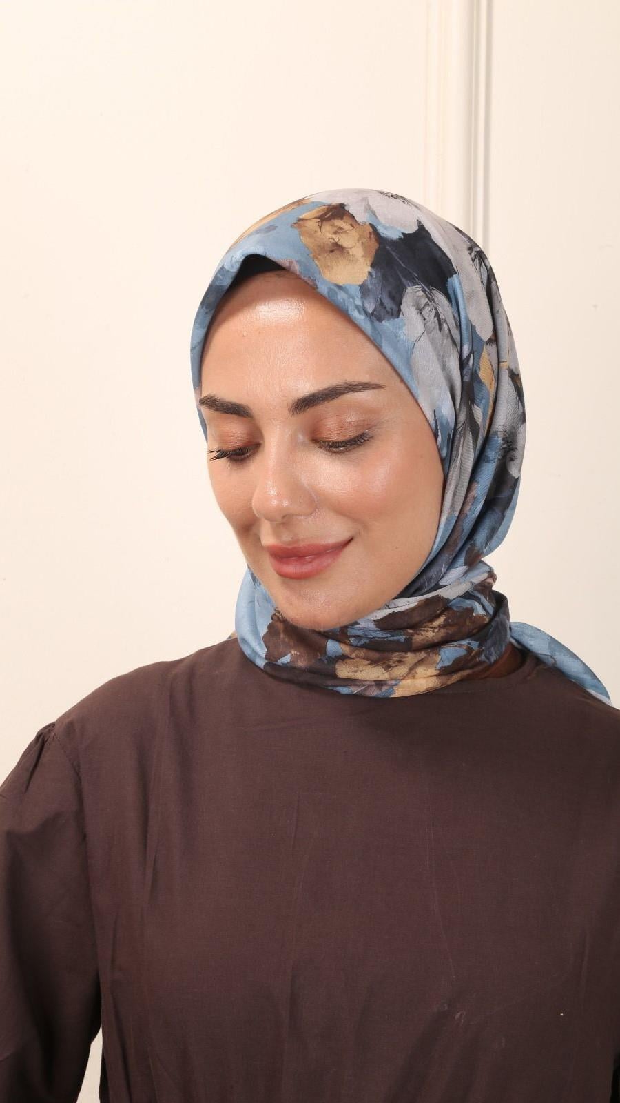 Locella Pamuk Vual Eşarp Mavi-9