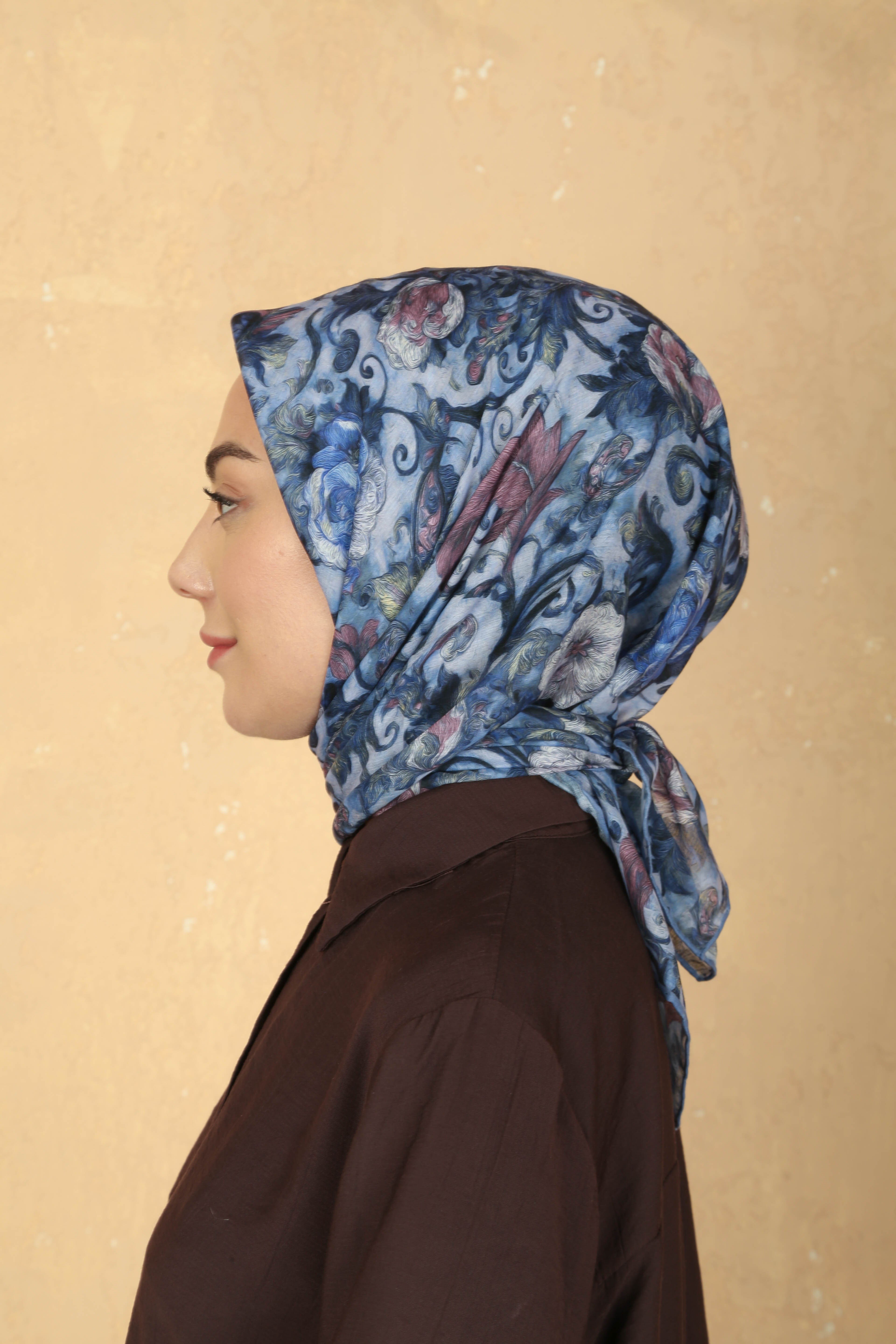 Locella Pamuk Vual Eşarp Mavi