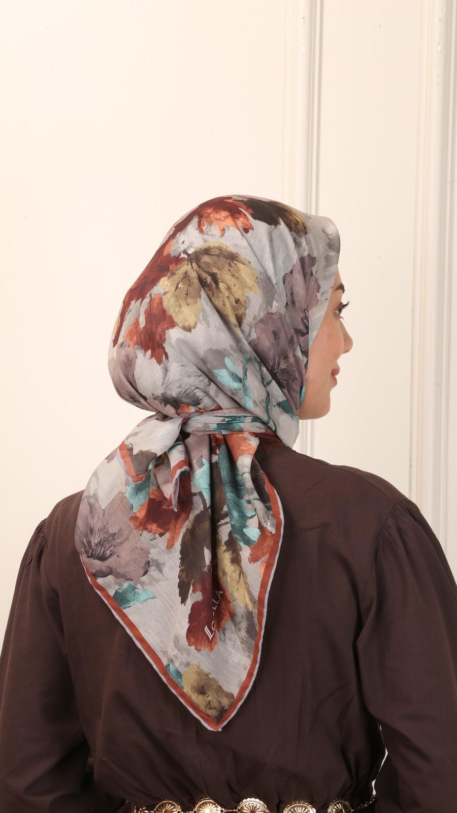 Locella Pamuk Vual Eşarp Kiremit-1