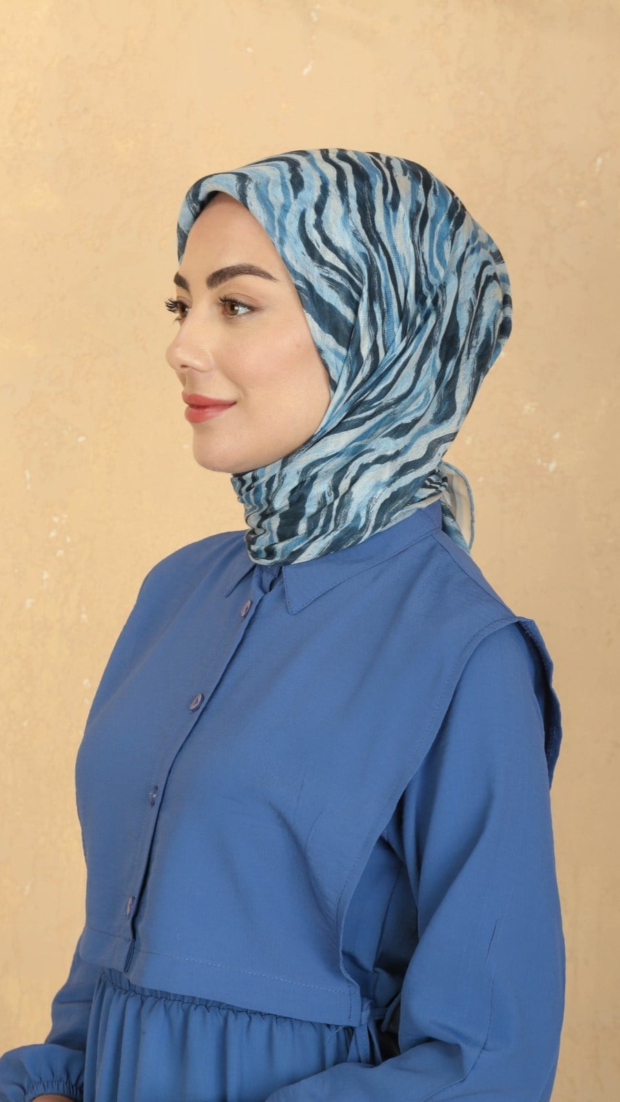 Locella Pamuk Vual Eşarp Mavi