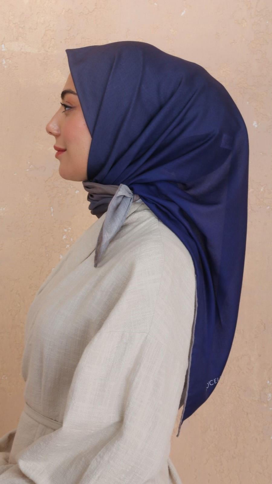 Locella Pamuk Vual Eşarp Lacivert Vizon-23