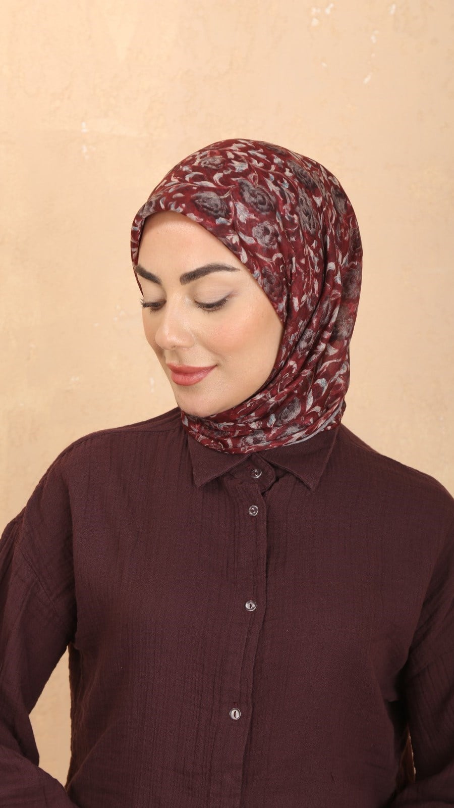 Locella Pamuk Vual Eşarp Bordo