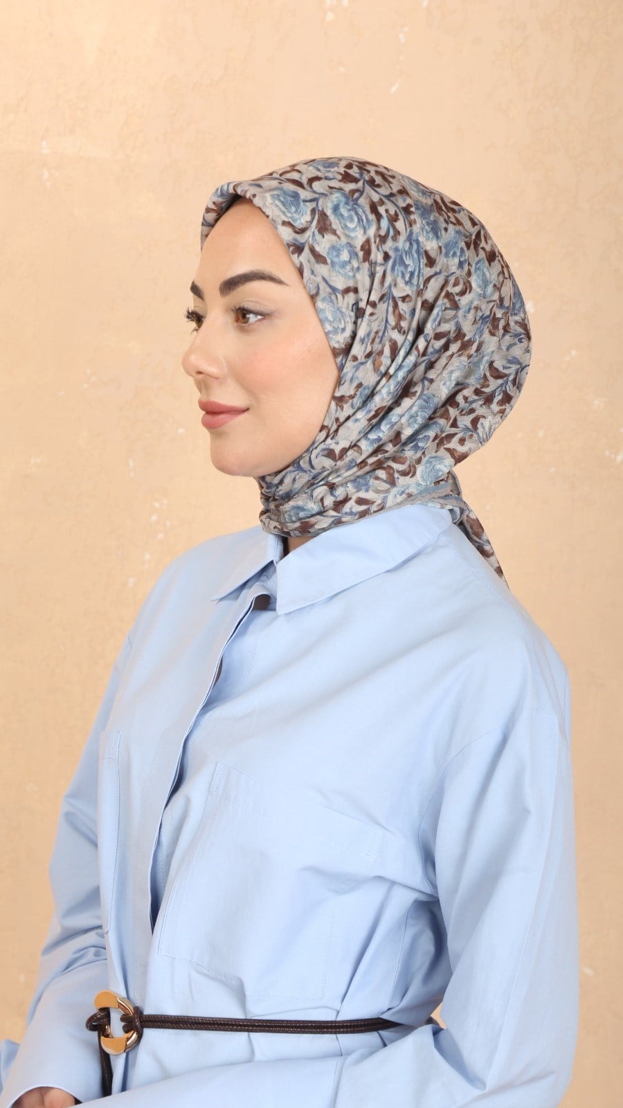 Locella Pamuk Vual Eşarp Mavi